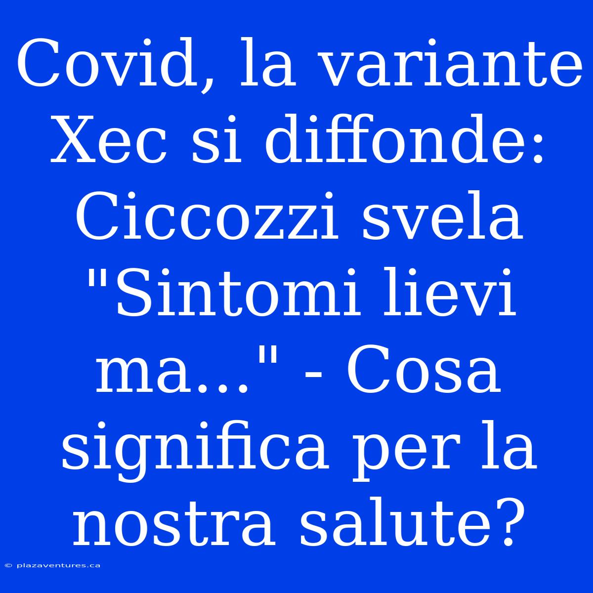 Covid, La Variante Xec Si Diffonde: Ciccozzi Svela 