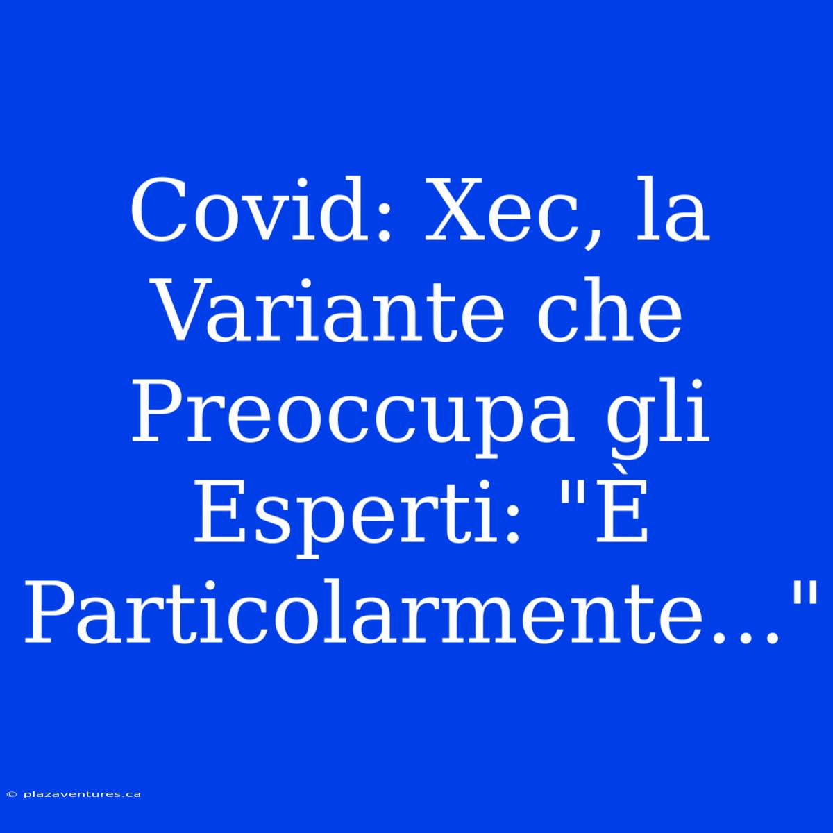 Covid: Xec, La Variante Che Preoccupa Gli Esperti: 