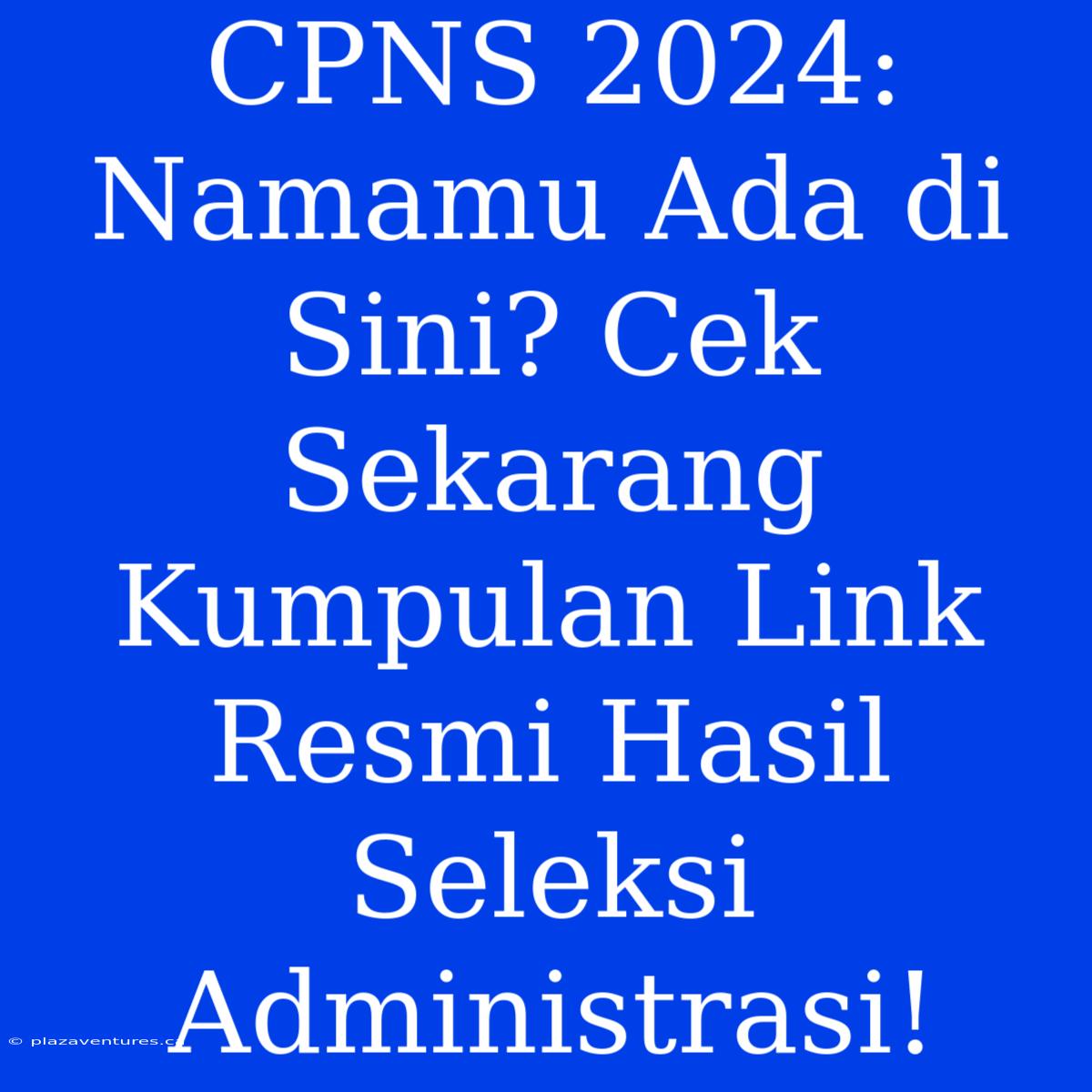 CPNS 2024: Namamu Ada Di Sini? Cek Sekarang Kumpulan Link Resmi Hasil Seleksi Administrasi!