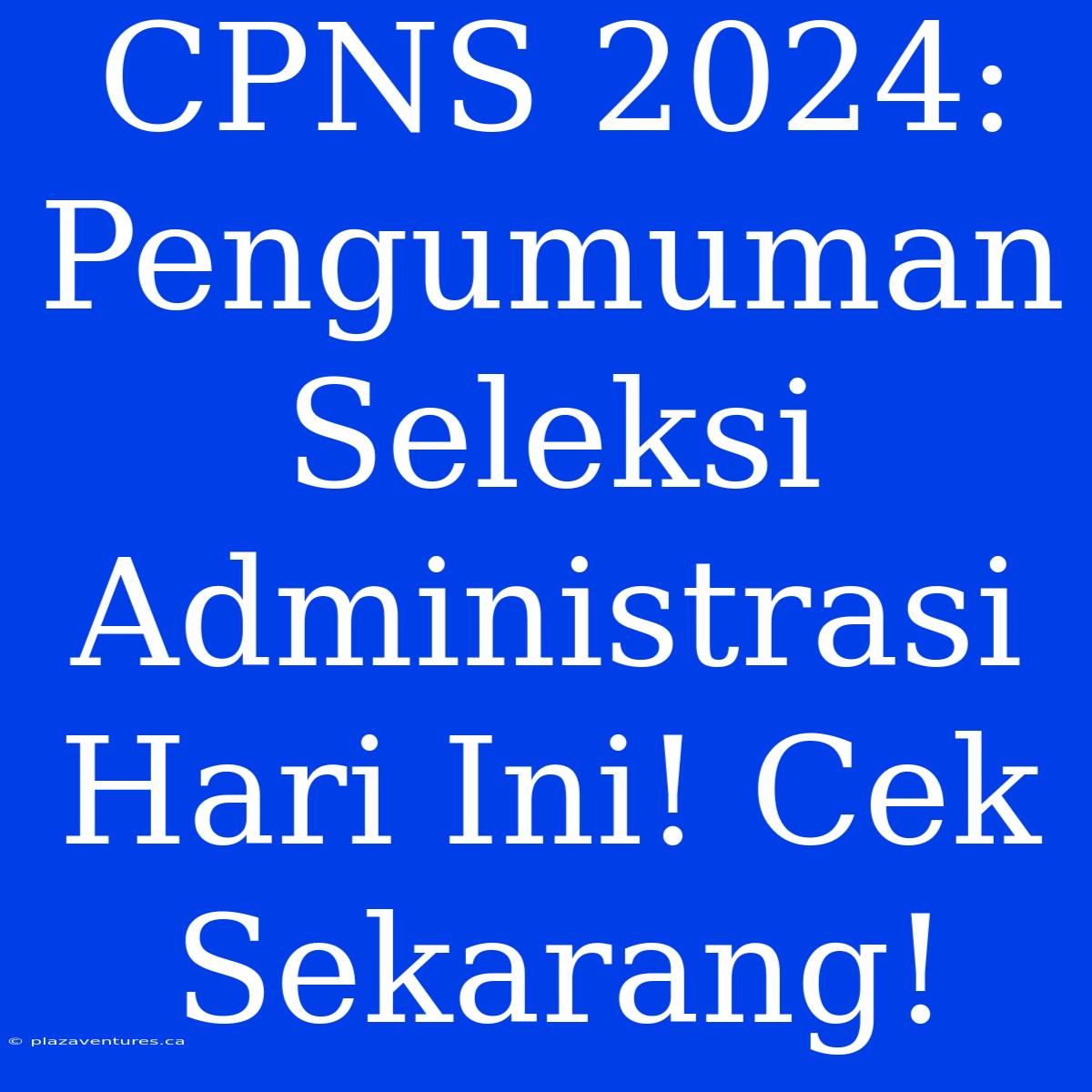 CPNS 2024: Pengumuman Seleksi Administrasi Hari Ini! Cek Sekarang!