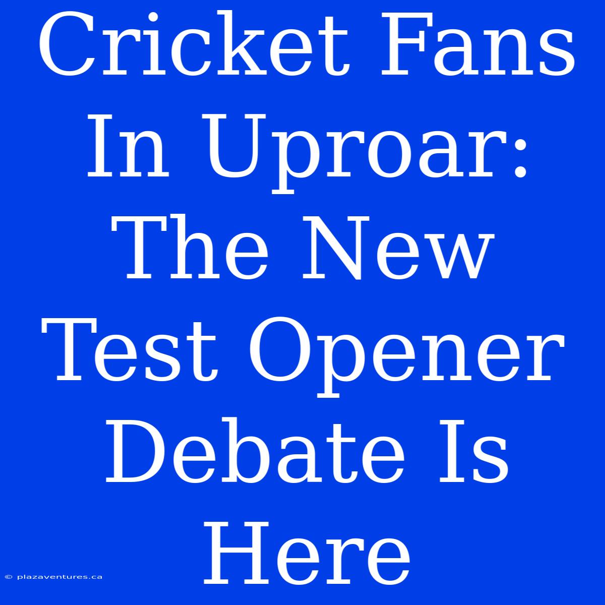 Cricket Fans In Uproar: The New Test Opener Debate Is Here