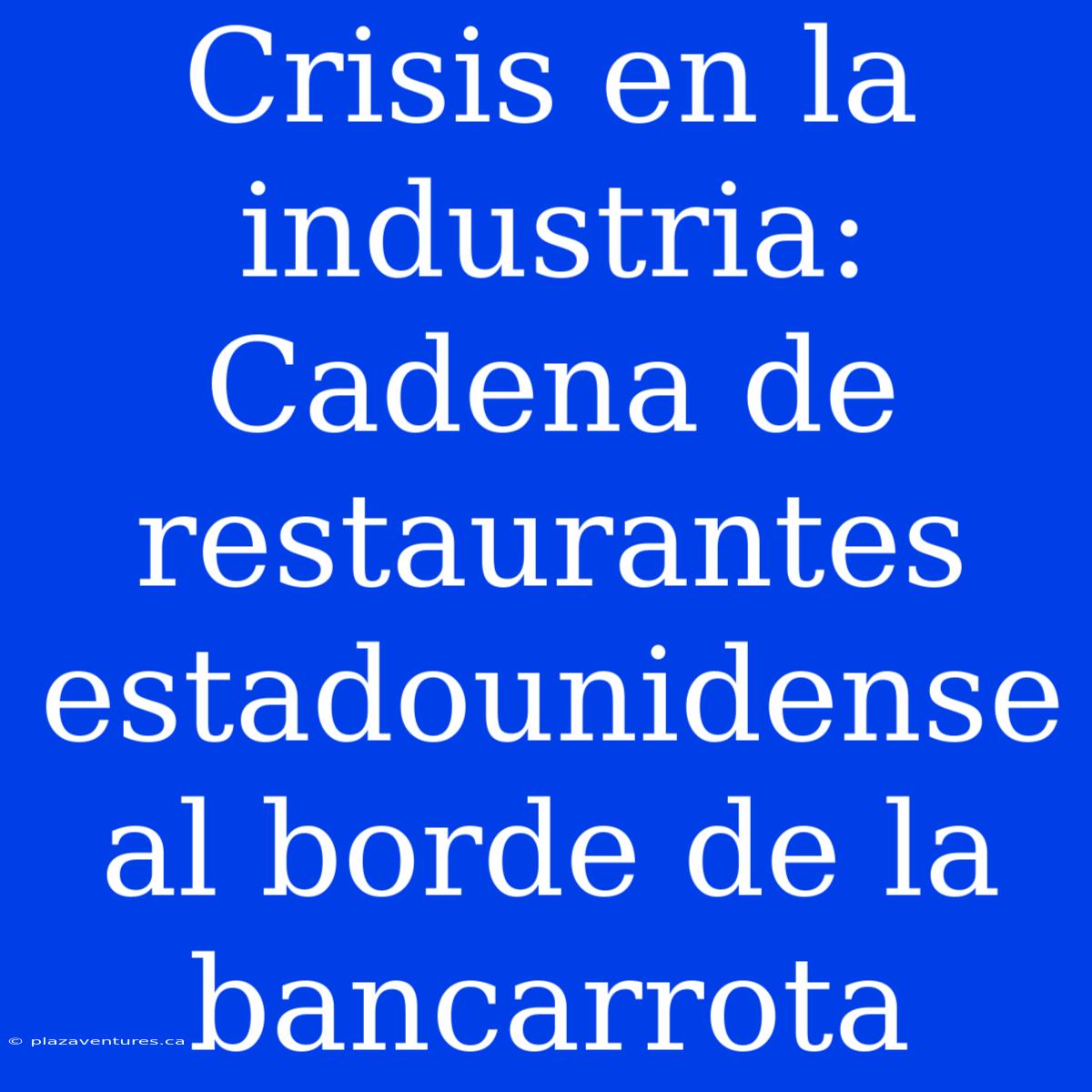 Crisis En La Industria: Cadena De Restaurantes Estadounidense Al Borde De La Bancarrota