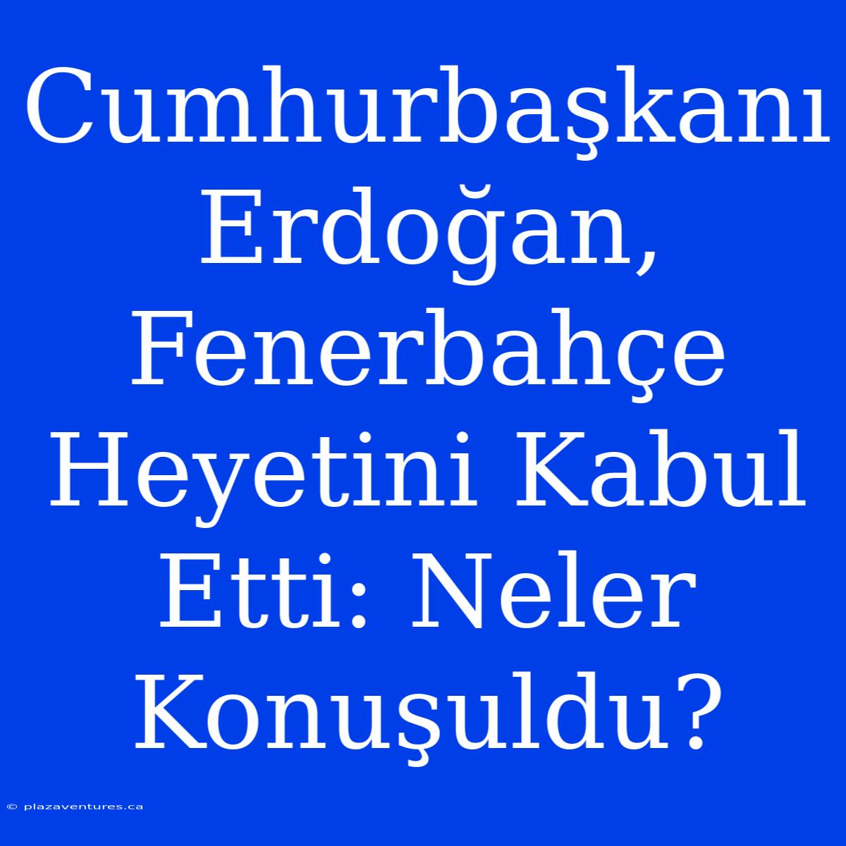 Cumhurbaşkanı Erdoğan, Fenerbahçe Heyetini Kabul Etti: Neler Konuşuldu?