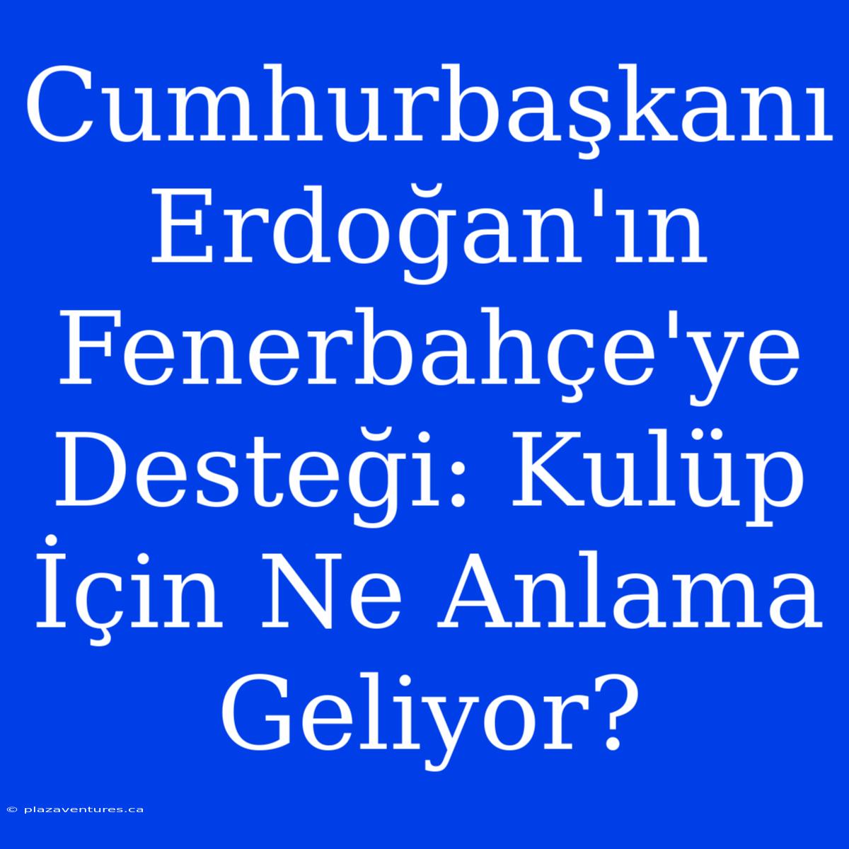 Cumhurbaşkanı Erdoğan'ın Fenerbahçe'ye Desteği: Kulüp İçin Ne Anlama Geliyor?