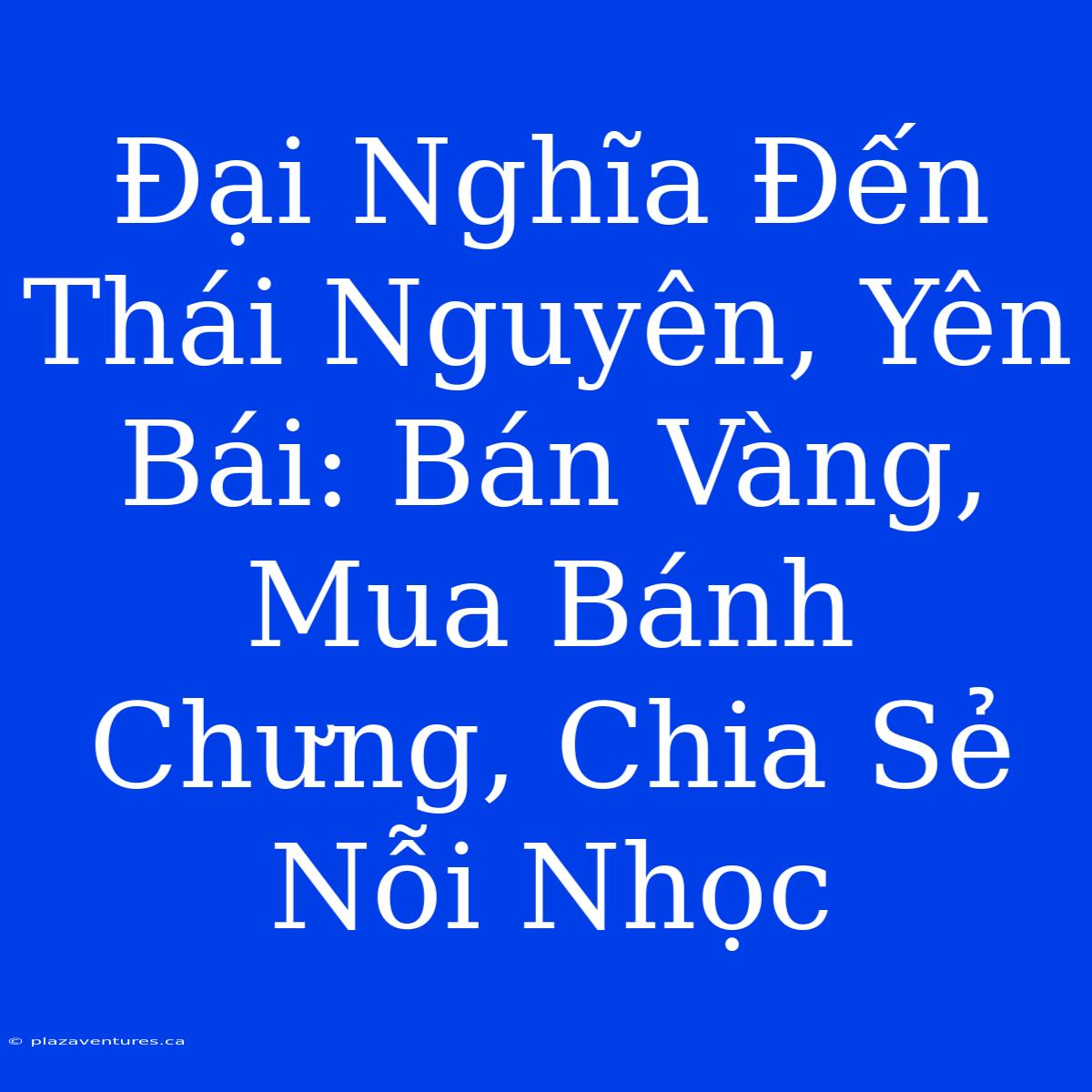 Đại Nghĩa Đến Thái Nguyên, Yên Bái: Bán Vàng, Mua Bánh Chưng, Chia Sẻ Nỗi Nhọc