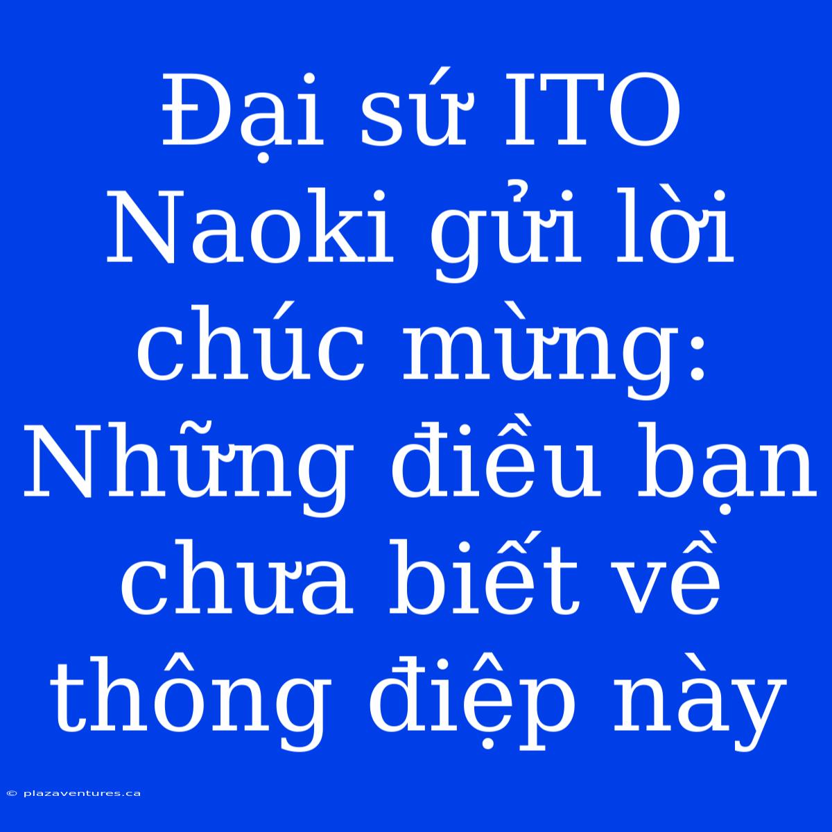 Đại Sứ ITO Naoki Gửi Lời Chúc Mừng: Những Điều Bạn Chưa Biết Về Thông Điệp Này