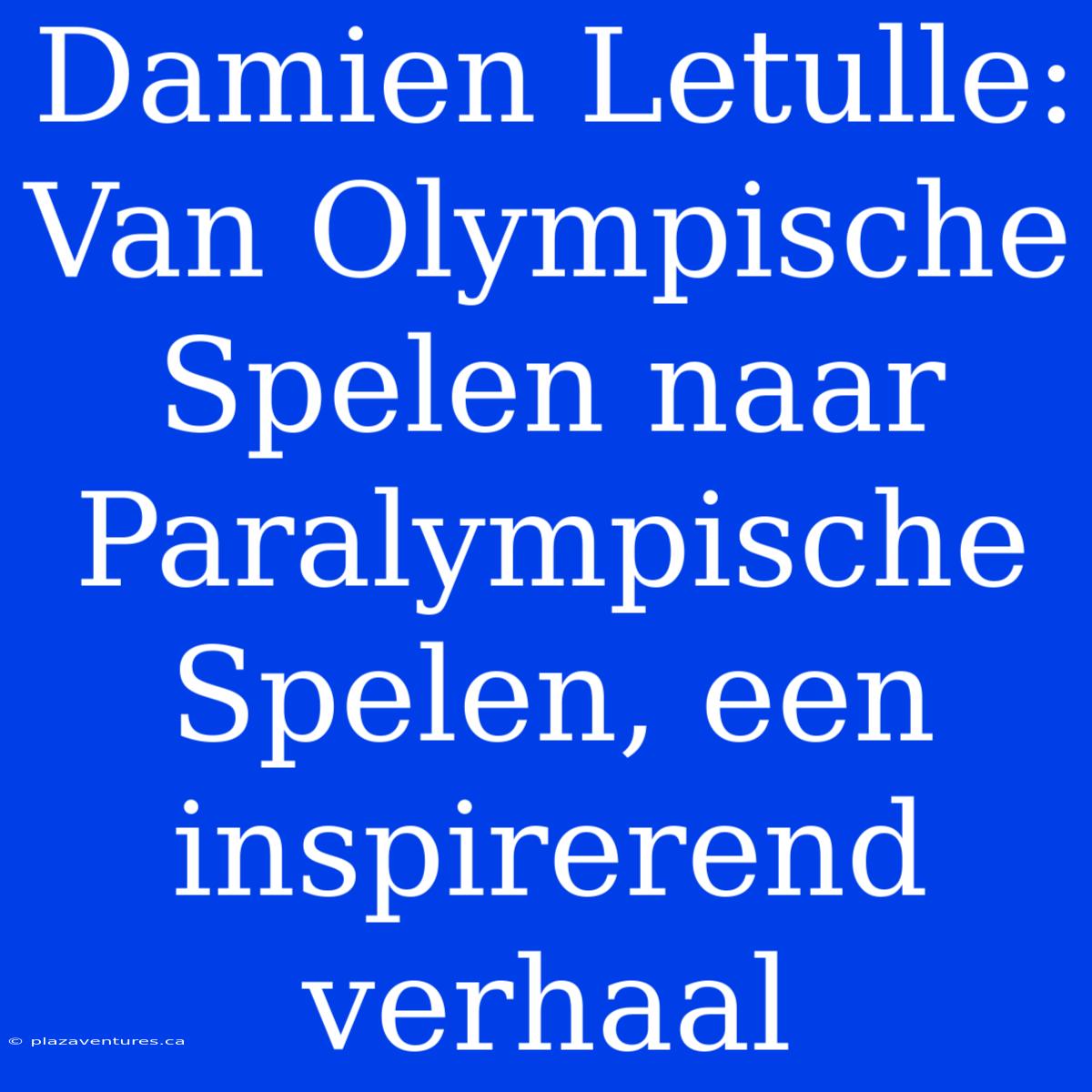 Damien Letulle: Van Olympische Spelen Naar Paralympische Spelen, Een Inspirerend Verhaal