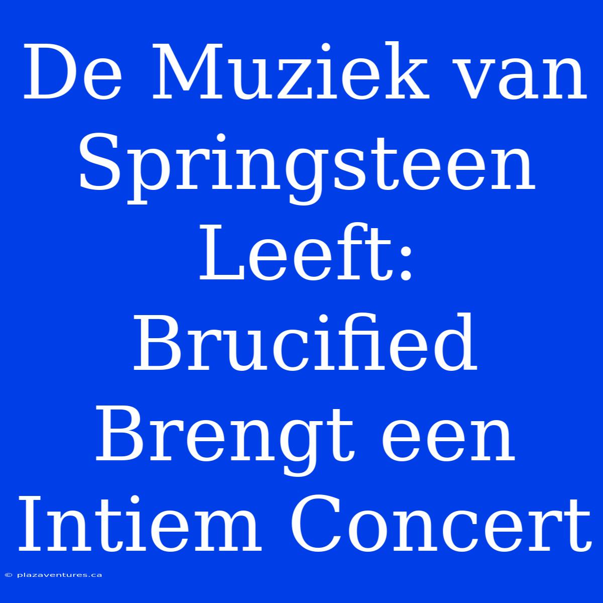 De Muziek Van Springsteen Leeft: Brucified Brengt Een Intiem Concert