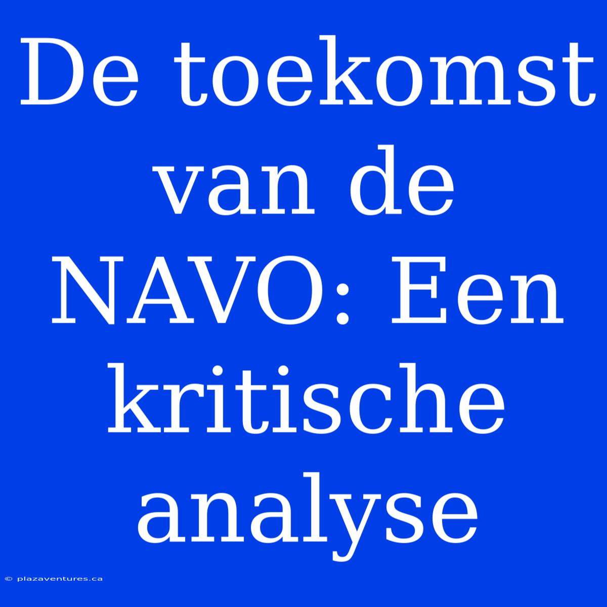 De Toekomst Van De NAVO: Een Kritische Analyse