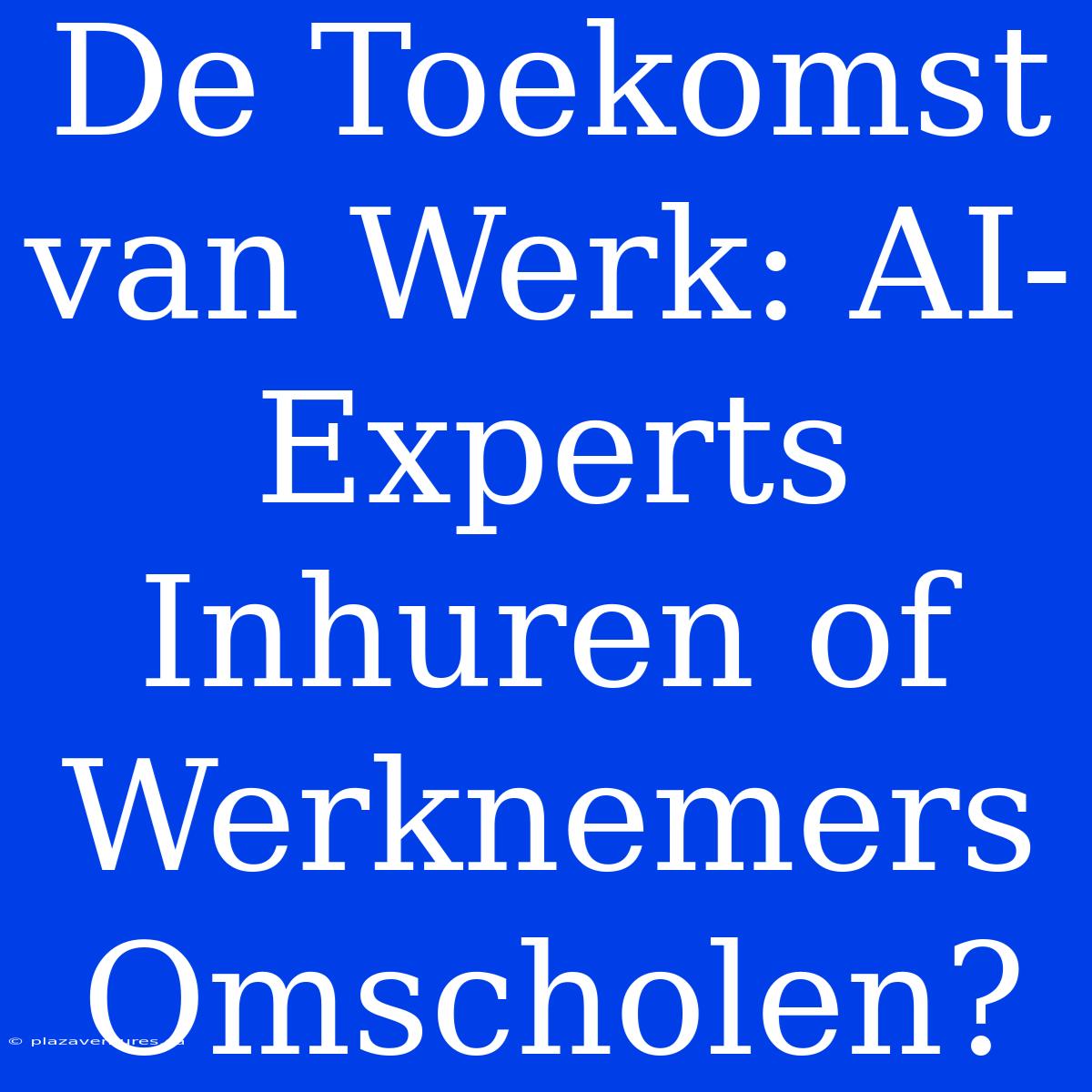 De Toekomst Van Werk: AI-Experts Inhuren Of Werknemers Omscholen?