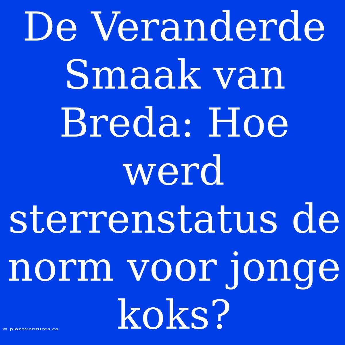 De Veranderde Smaak Van Breda: Hoe Werd Sterrenstatus De Norm Voor Jonge Koks?