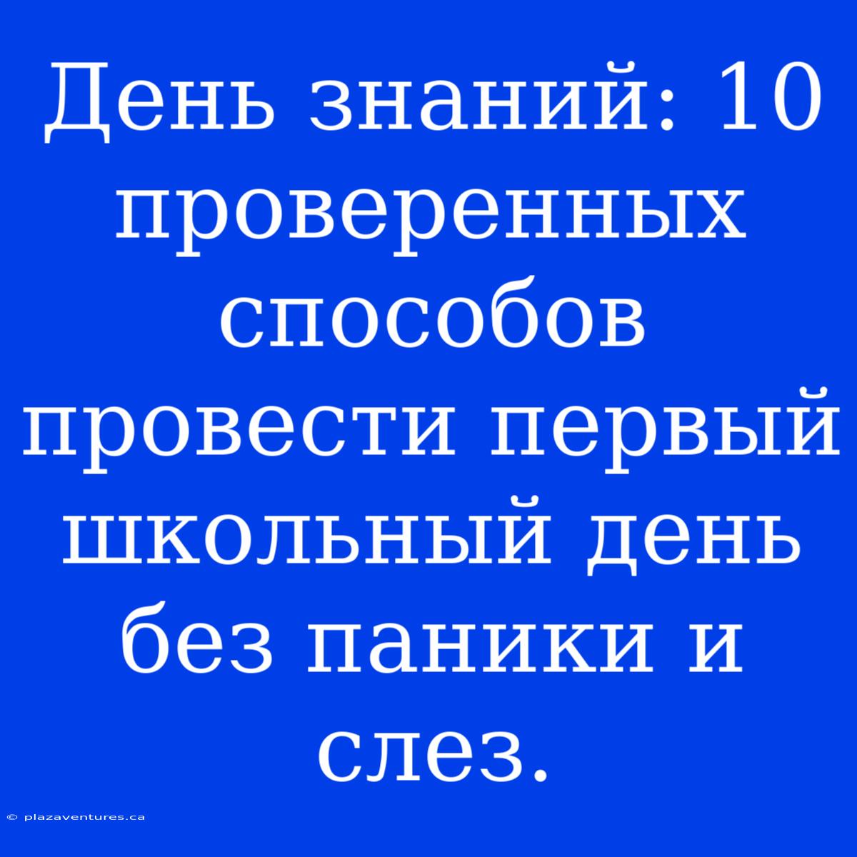 День Знаний: 10 Проверенных Способов Провести Первый Школьный День Без Паники И Слез.