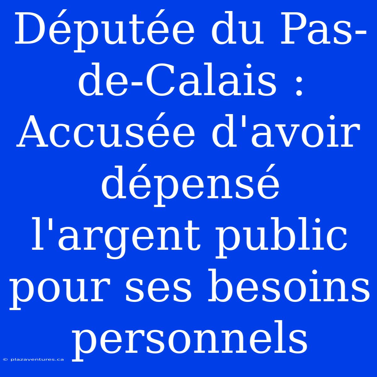 Députée Du Pas-de-Calais : Accusée D'avoir Dépensé L'argent Public Pour Ses Besoins Personnels