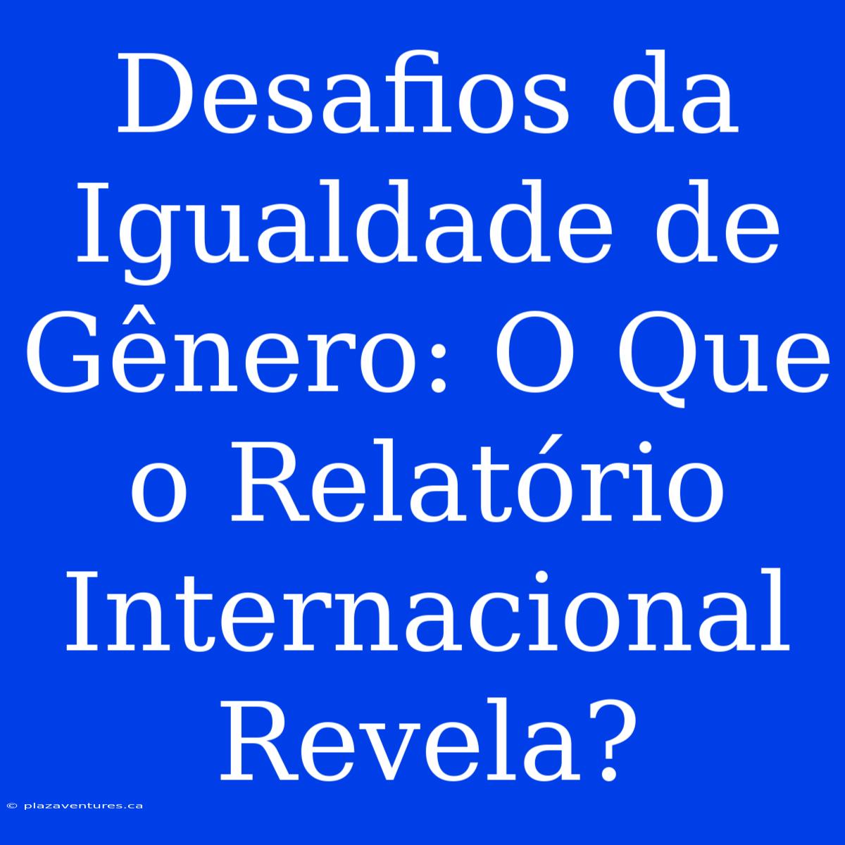 Desafios Da Igualdade De Gênero: O Que O Relatório Internacional Revela?