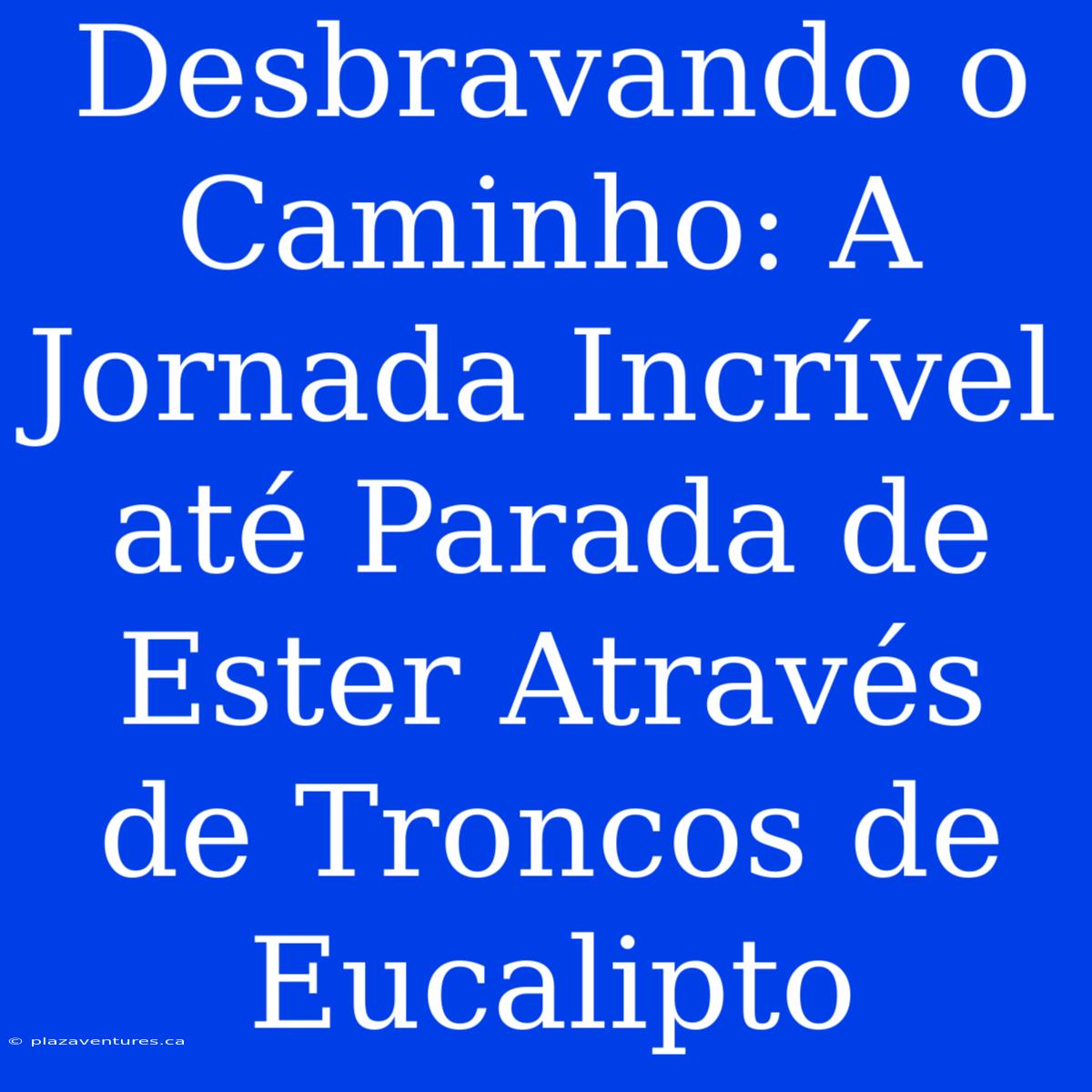 Desbravando O Caminho: A Jornada Incrível Até Parada De Ester Através De Troncos De Eucalipto