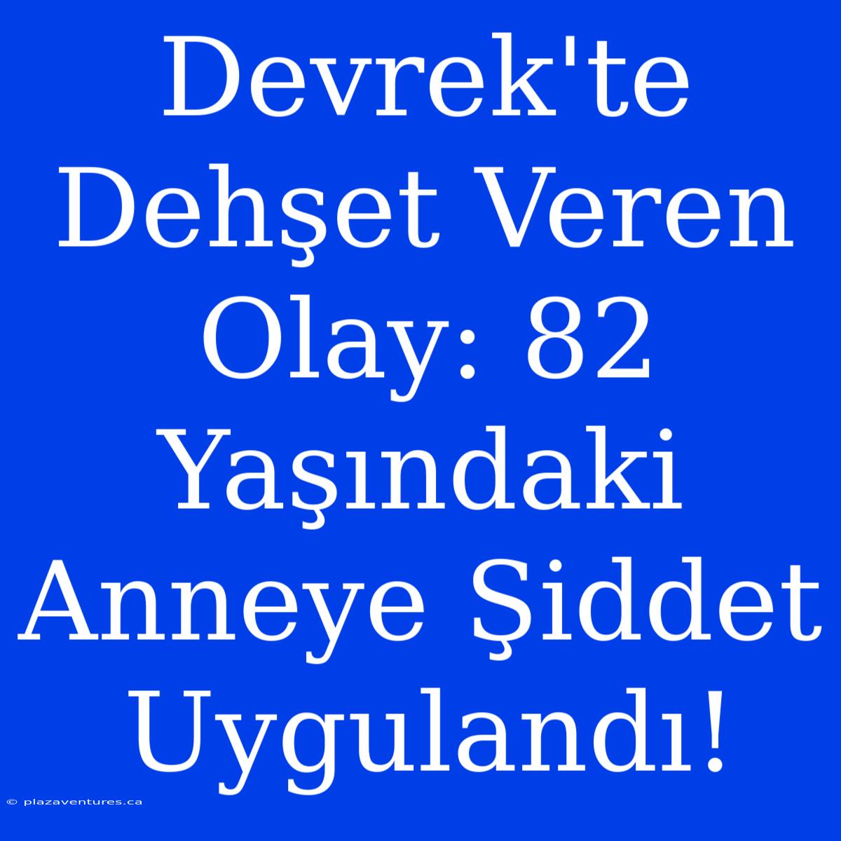 Devrek'te Dehşet Veren Olay: 82 Yaşındaki Anneye Şiddet Uygulandı!