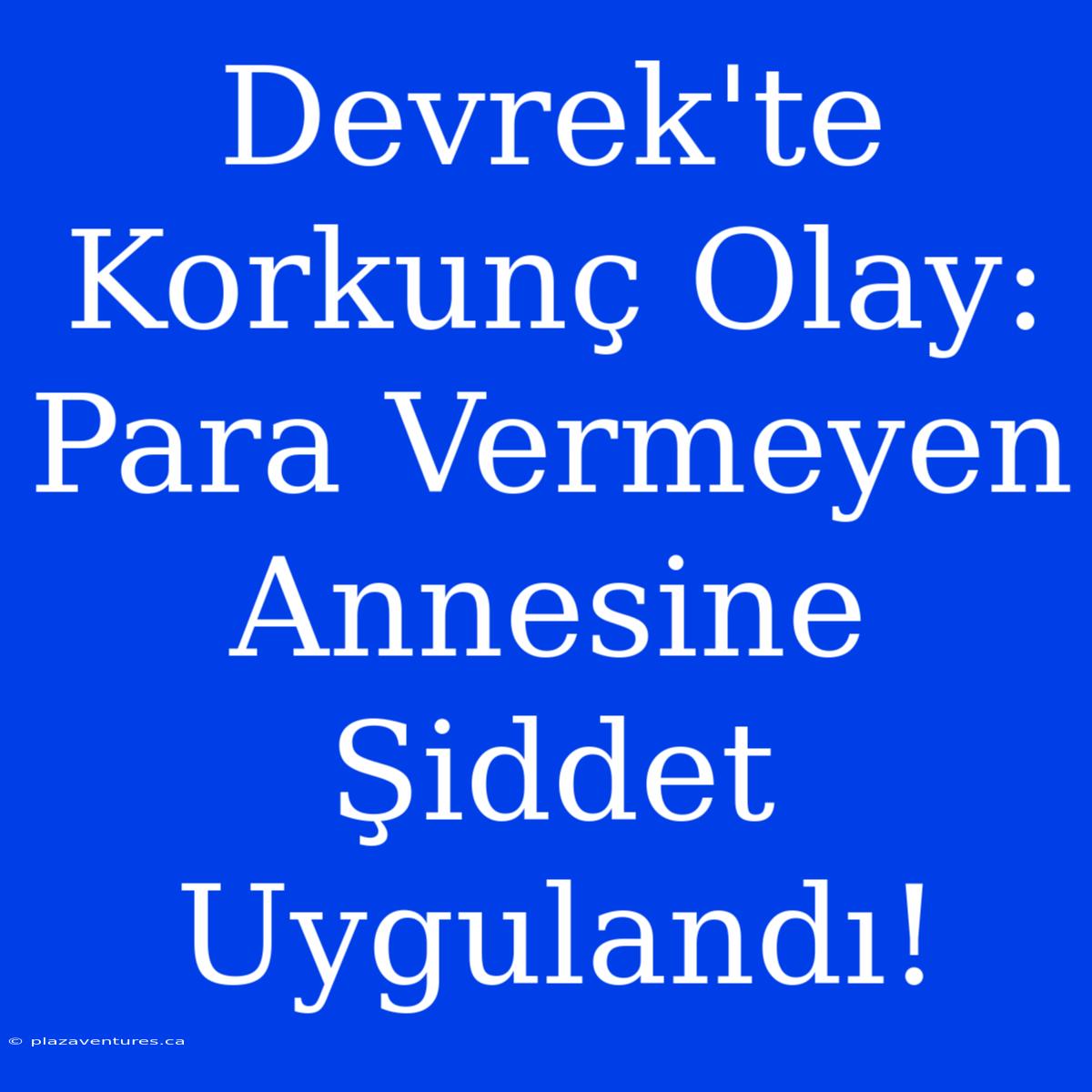 Devrek'te Korkunç Olay: Para Vermeyen Annesine Şiddet Uygulandı!