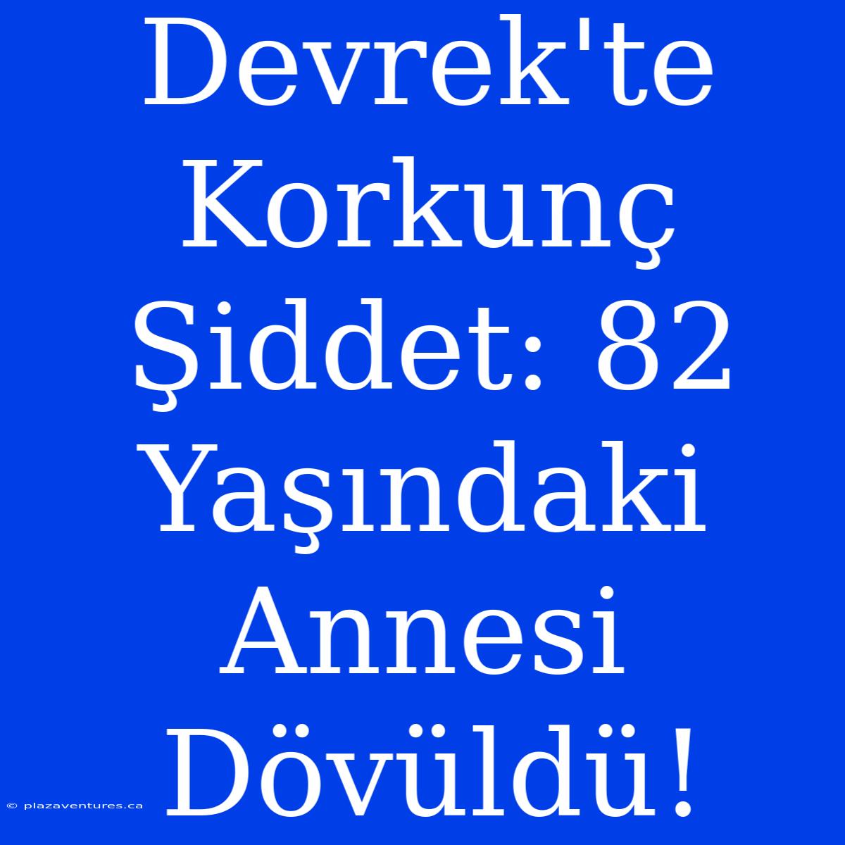 Devrek'te Korkunç Şiddet: 82 Yaşındaki Annesi Dövüldü!