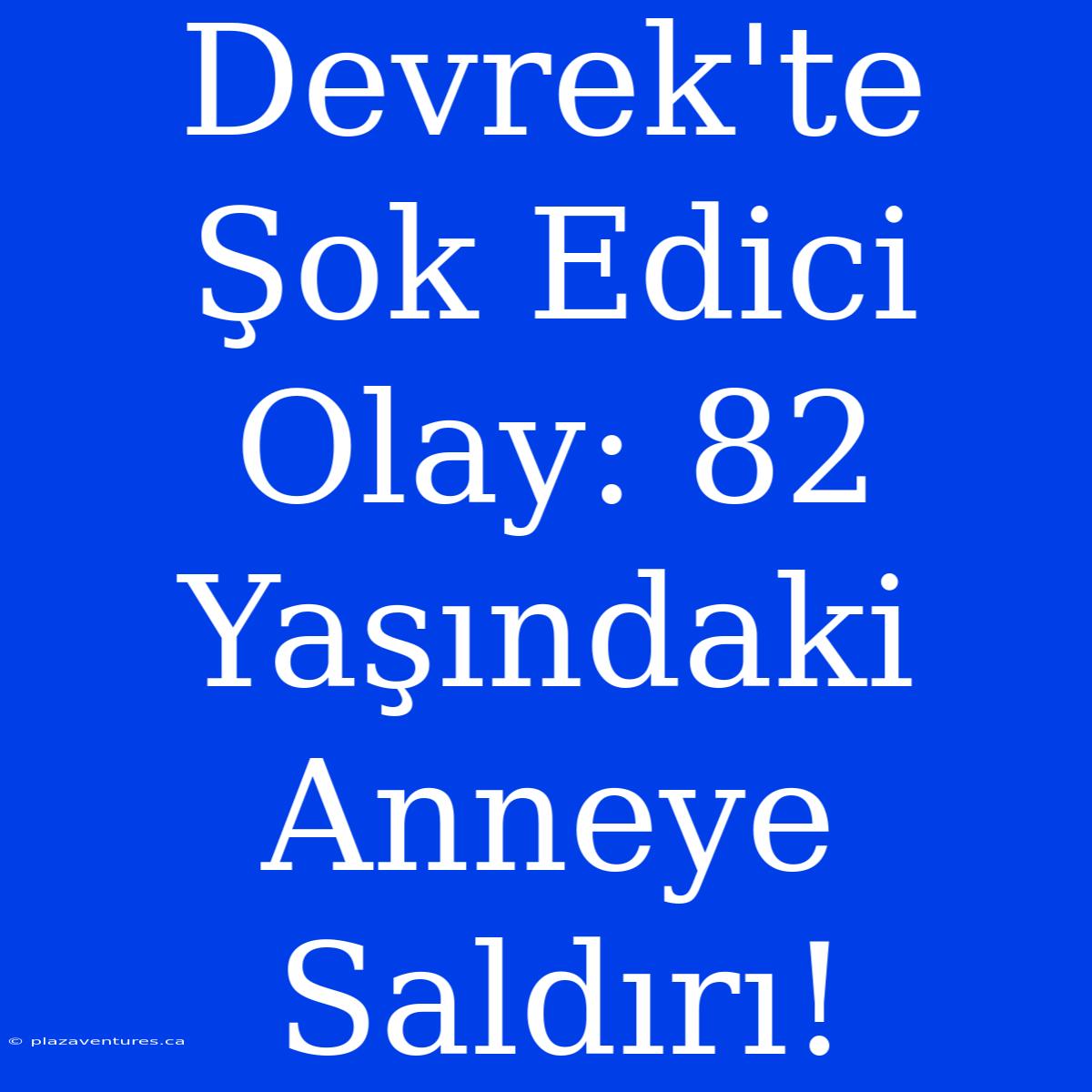 Devrek'te Şok Edici Olay: 82 Yaşındaki Anneye Saldırı!