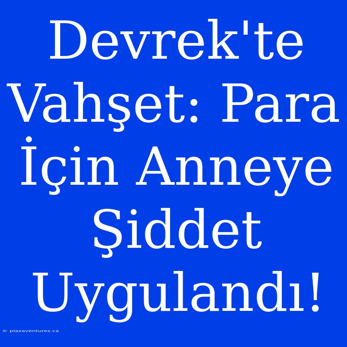 Devrek'te Vahşet: Para İçin Anneye Şiddet Uygulandı!