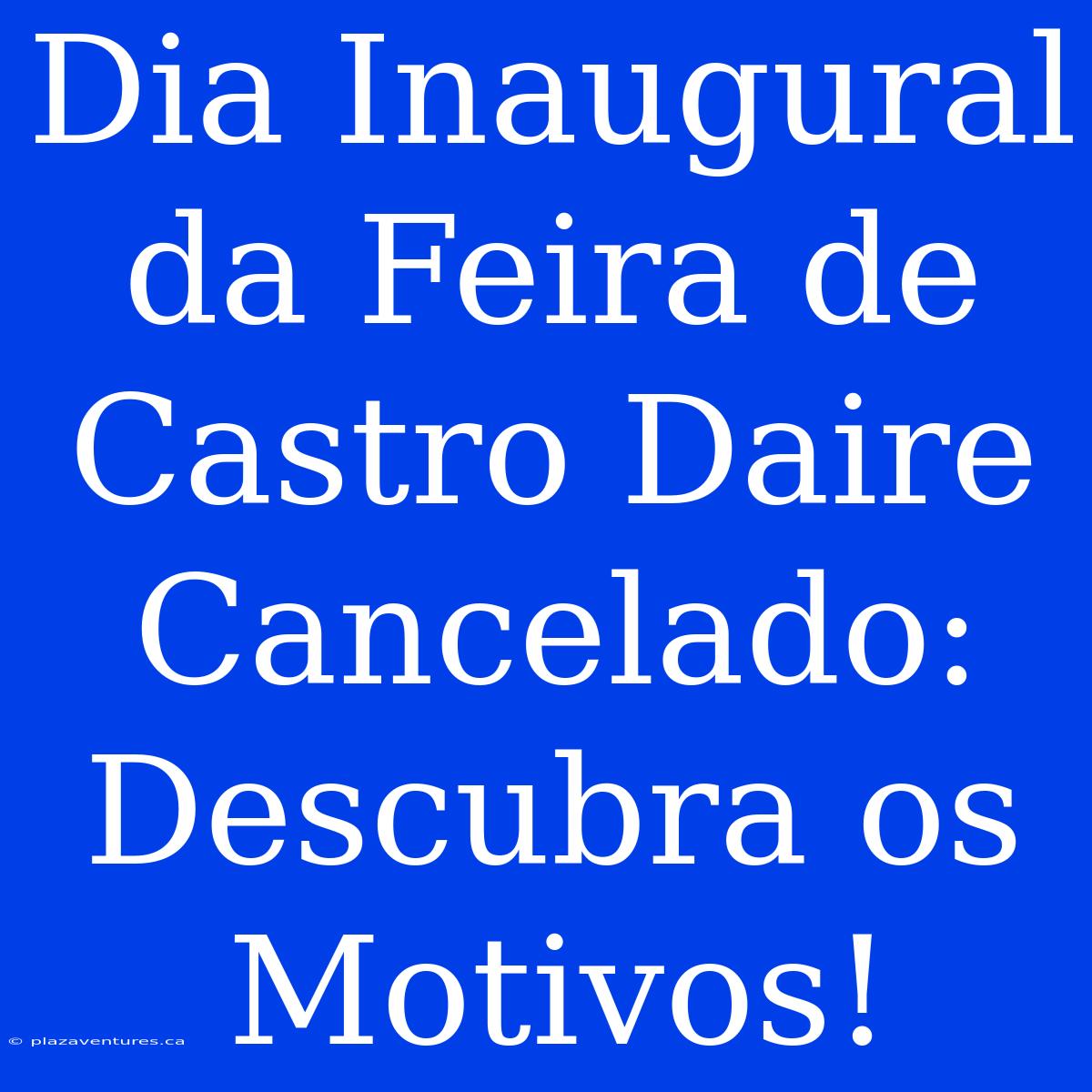 Dia Inaugural Da Feira De Castro Daire Cancelado: Descubra Os Motivos!