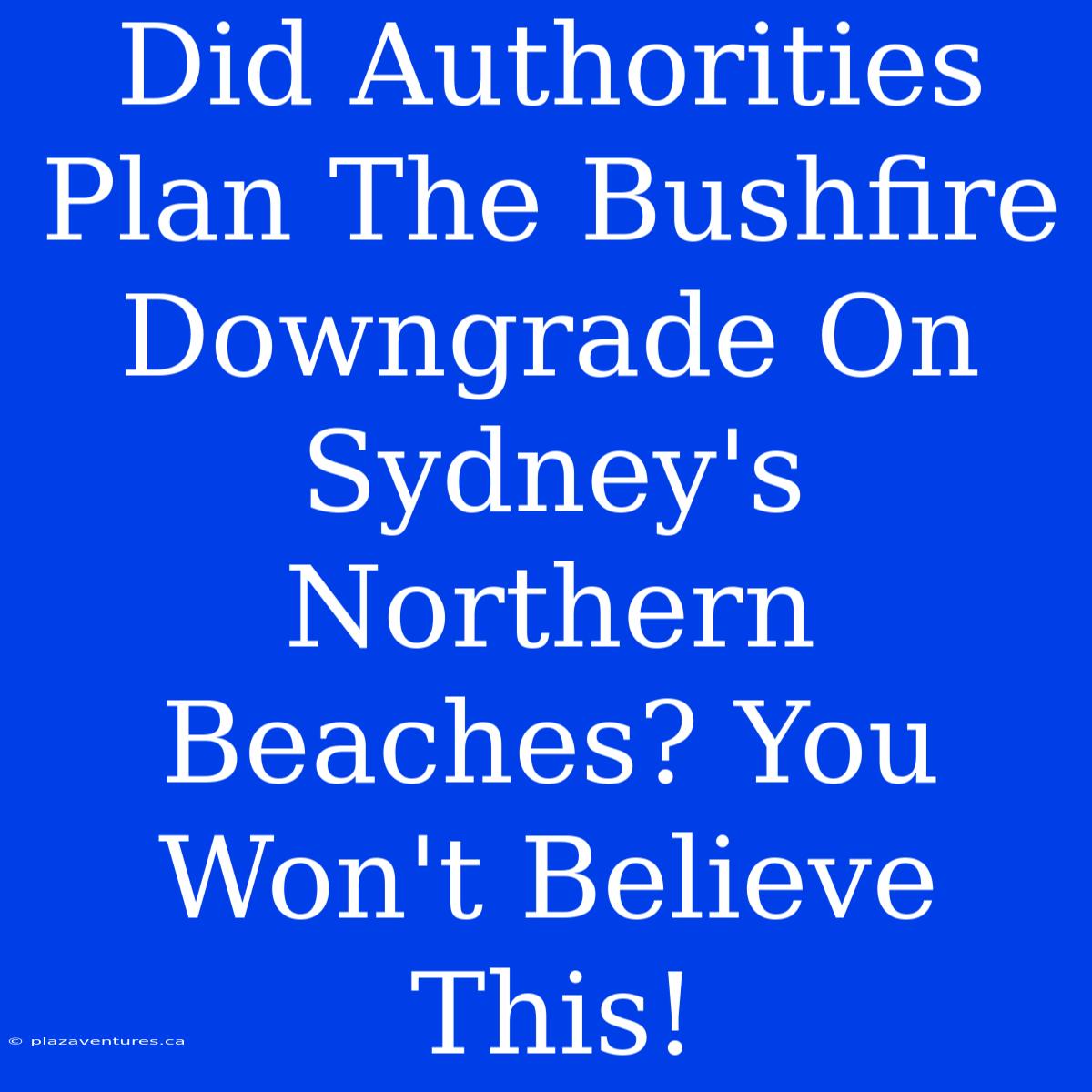 Did Authorities Plan The Bushfire Downgrade On Sydney's Northern Beaches? You Won't Believe This!