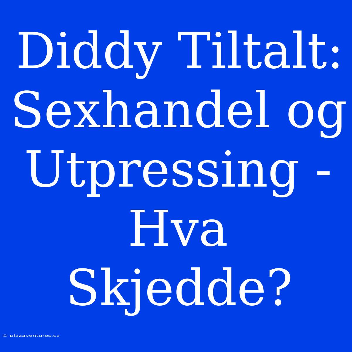 Diddy Tiltalt: Sexhandel Og Utpressing - Hva Skjedde?