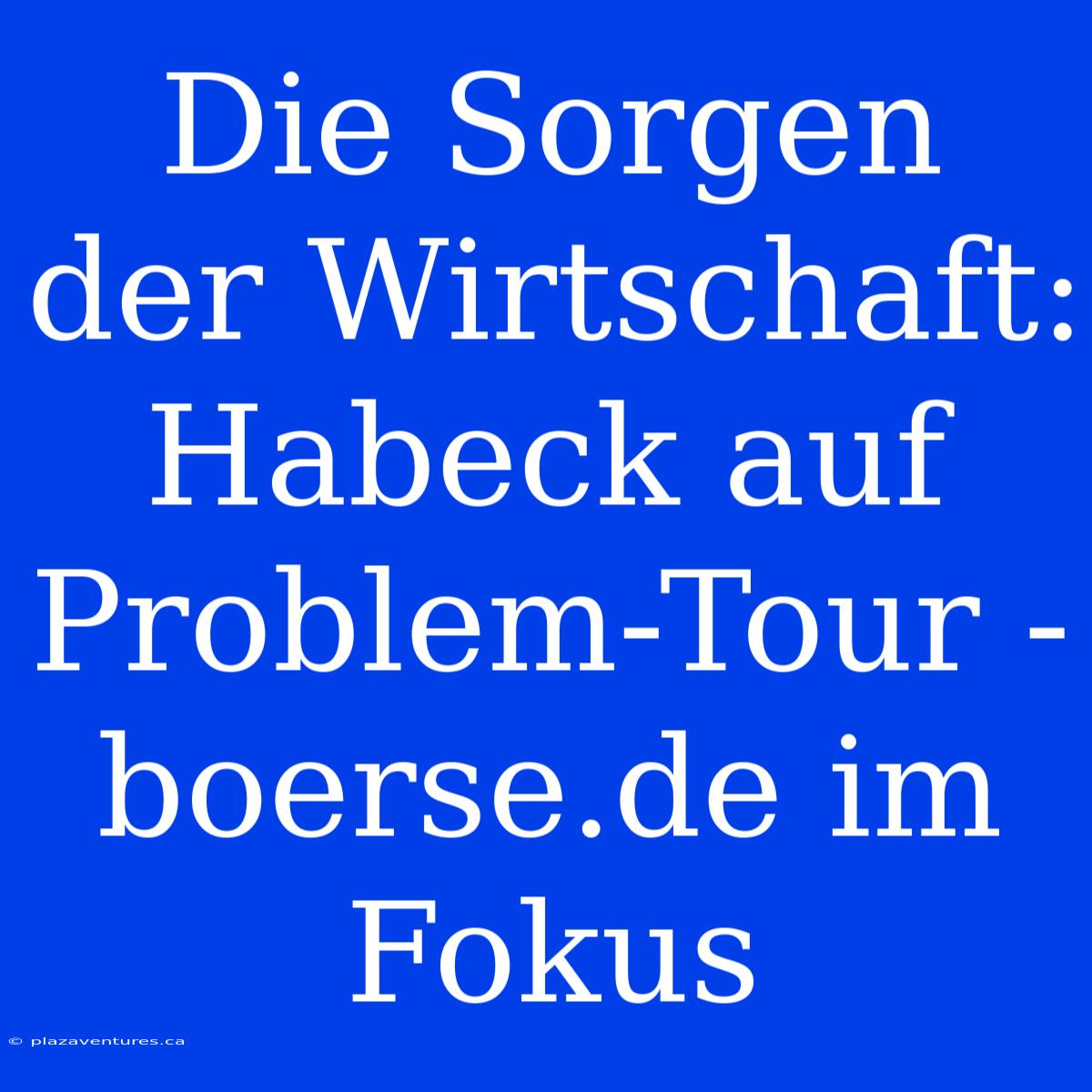 Die Sorgen Der Wirtschaft: Habeck Auf Problem-Tour - Boerse.de Im Fokus