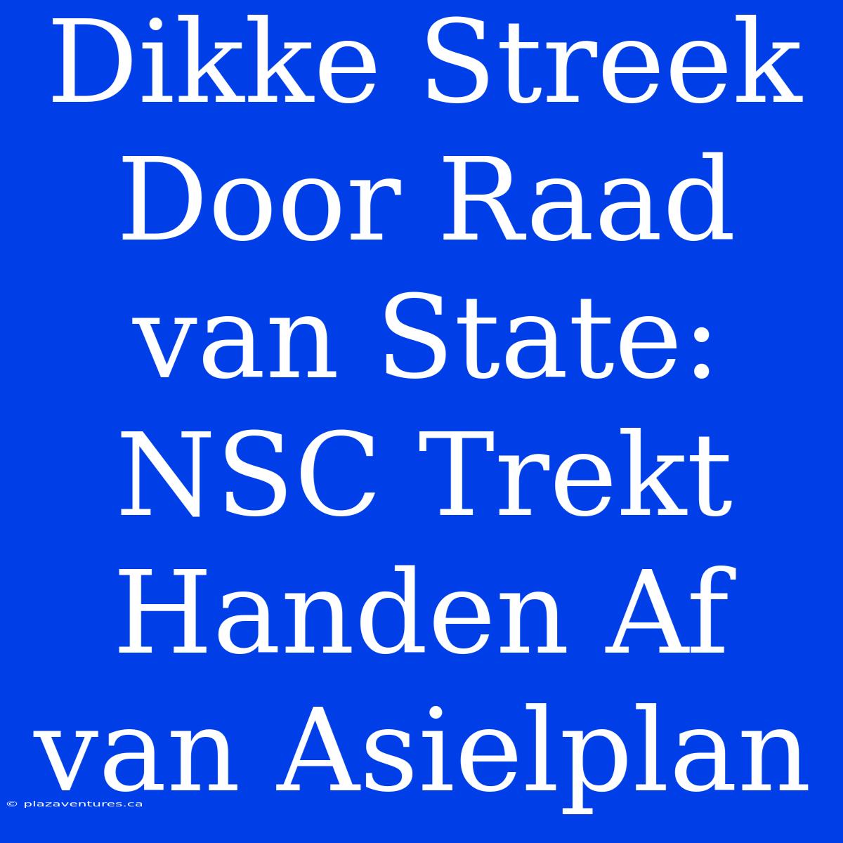 Dikke Streek Door Raad Van State: NSC Trekt Handen Af Van Asielplan