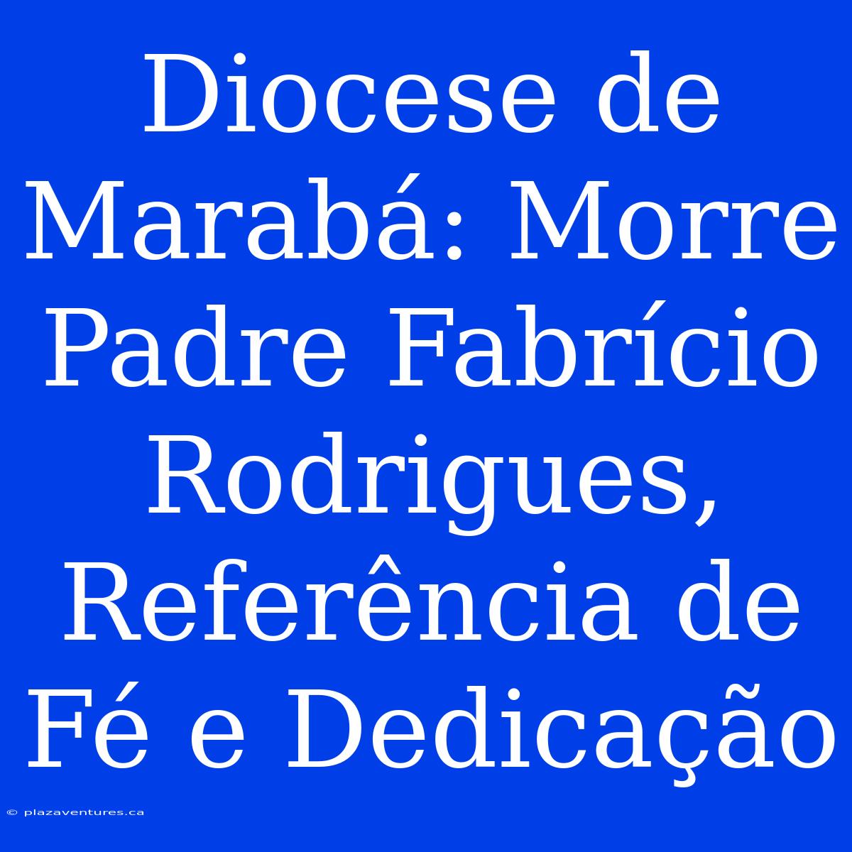 Diocese De Marabá: Morre Padre Fabrício Rodrigues, Referência De Fé E Dedicação