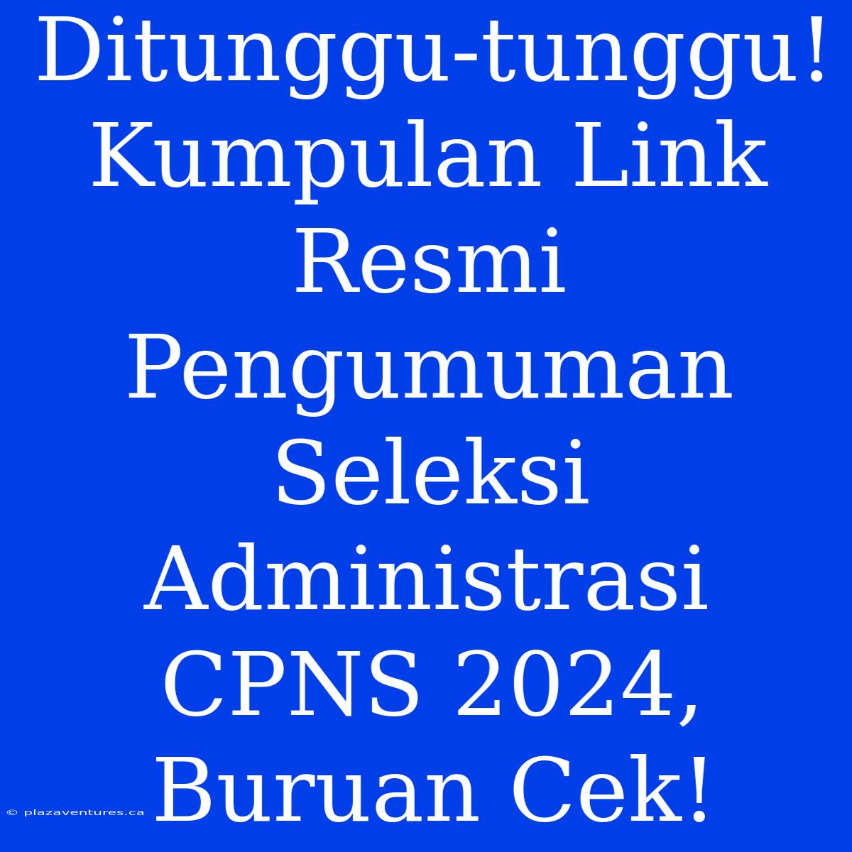 Ditunggu-tunggu! Kumpulan Link Resmi Pengumuman Seleksi Administrasi CPNS 2024, Buruan Cek!