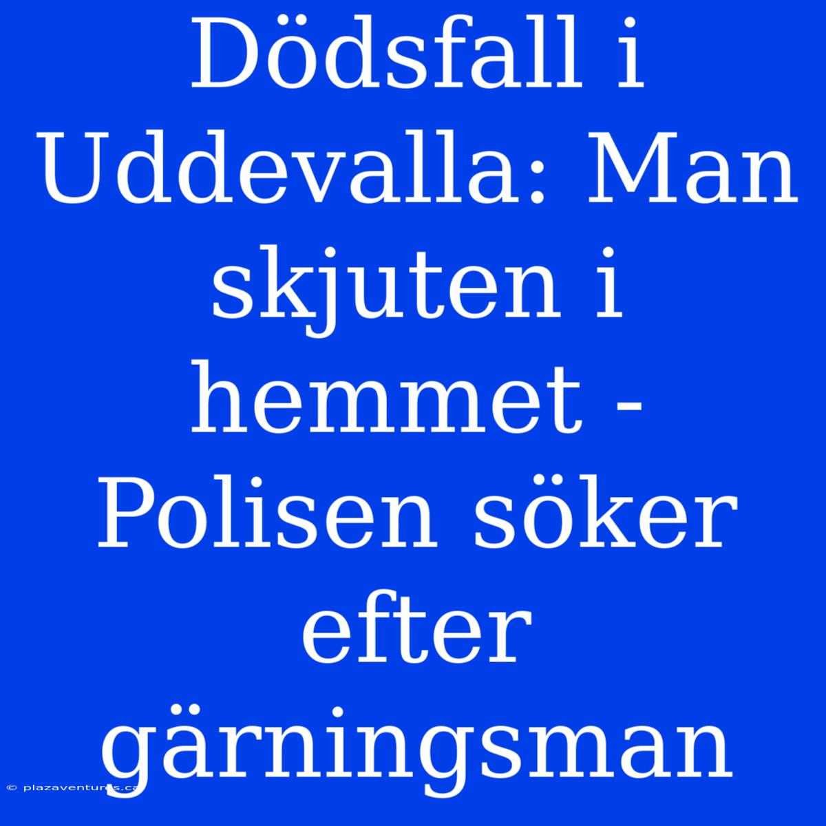 Dödsfall I Uddevalla: Man Skjuten I Hemmet - Polisen Söker Efter Gärningsman