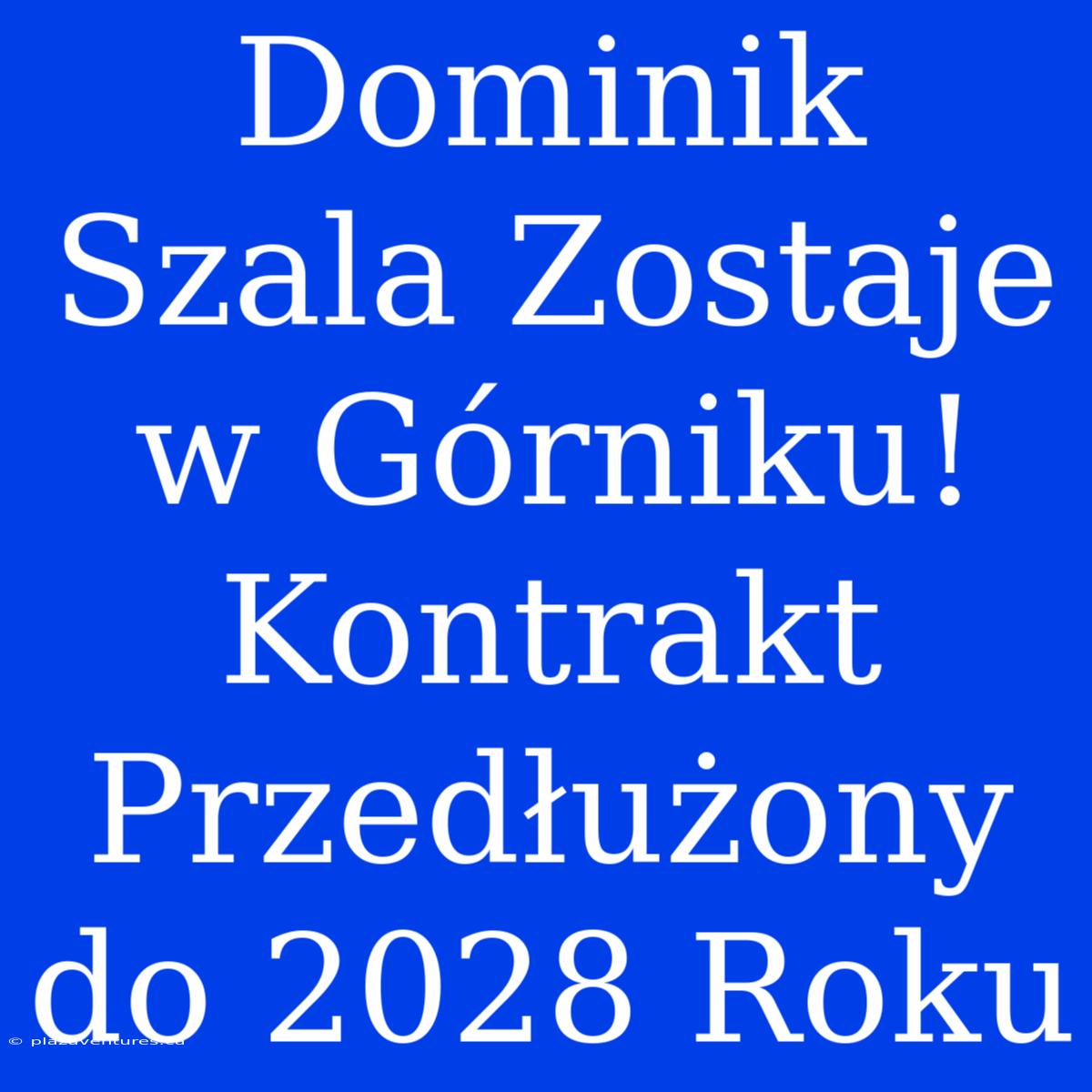 Dominik Szala Zostaje W Górniku! Kontrakt Przedłużony Do 2028 Roku