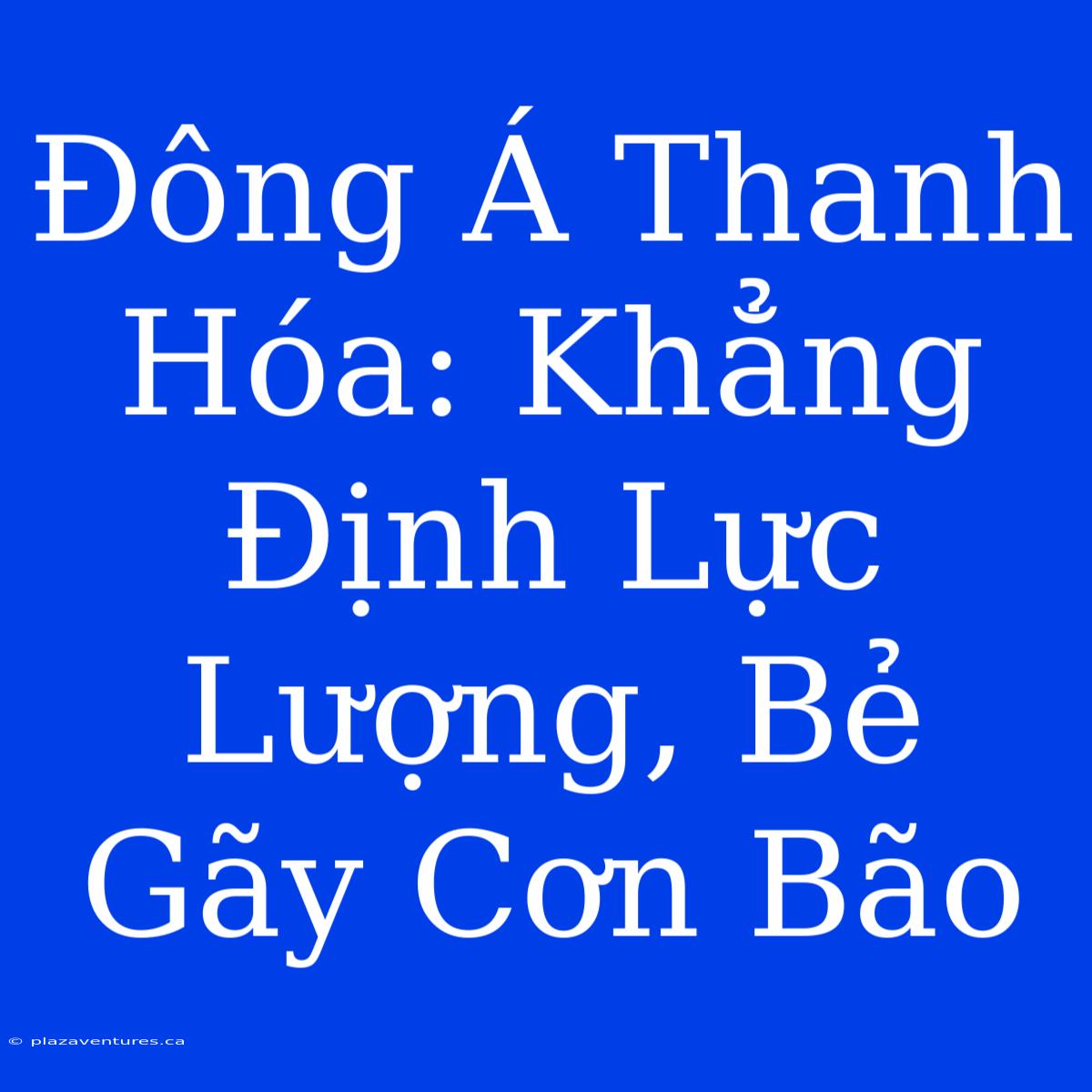 Đông Á Thanh Hóa: Khẳng Định Lực Lượng, Bẻ Gãy Cơn Bão