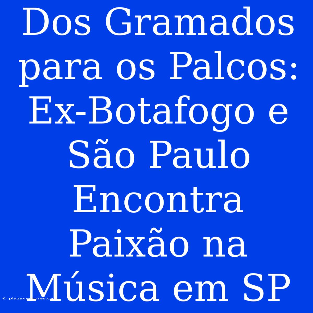 Dos Gramados Para Os Palcos: Ex-Botafogo E São Paulo Encontra Paixão Na Música Em SP