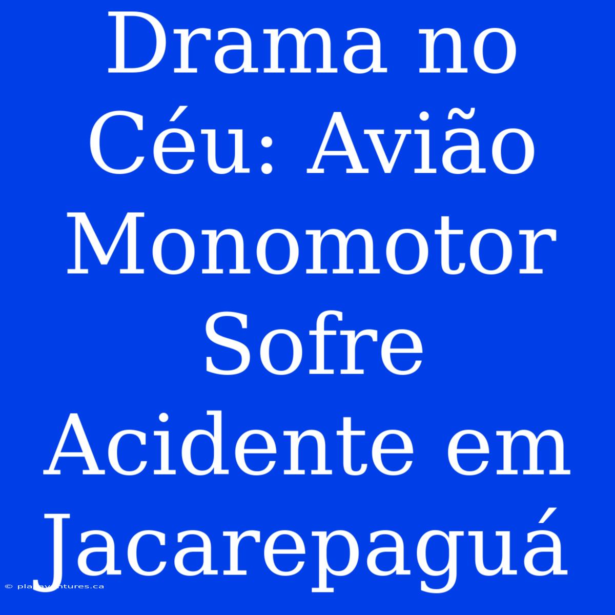 Drama No Céu: Avião Monomotor Sofre Acidente Em Jacarepaguá