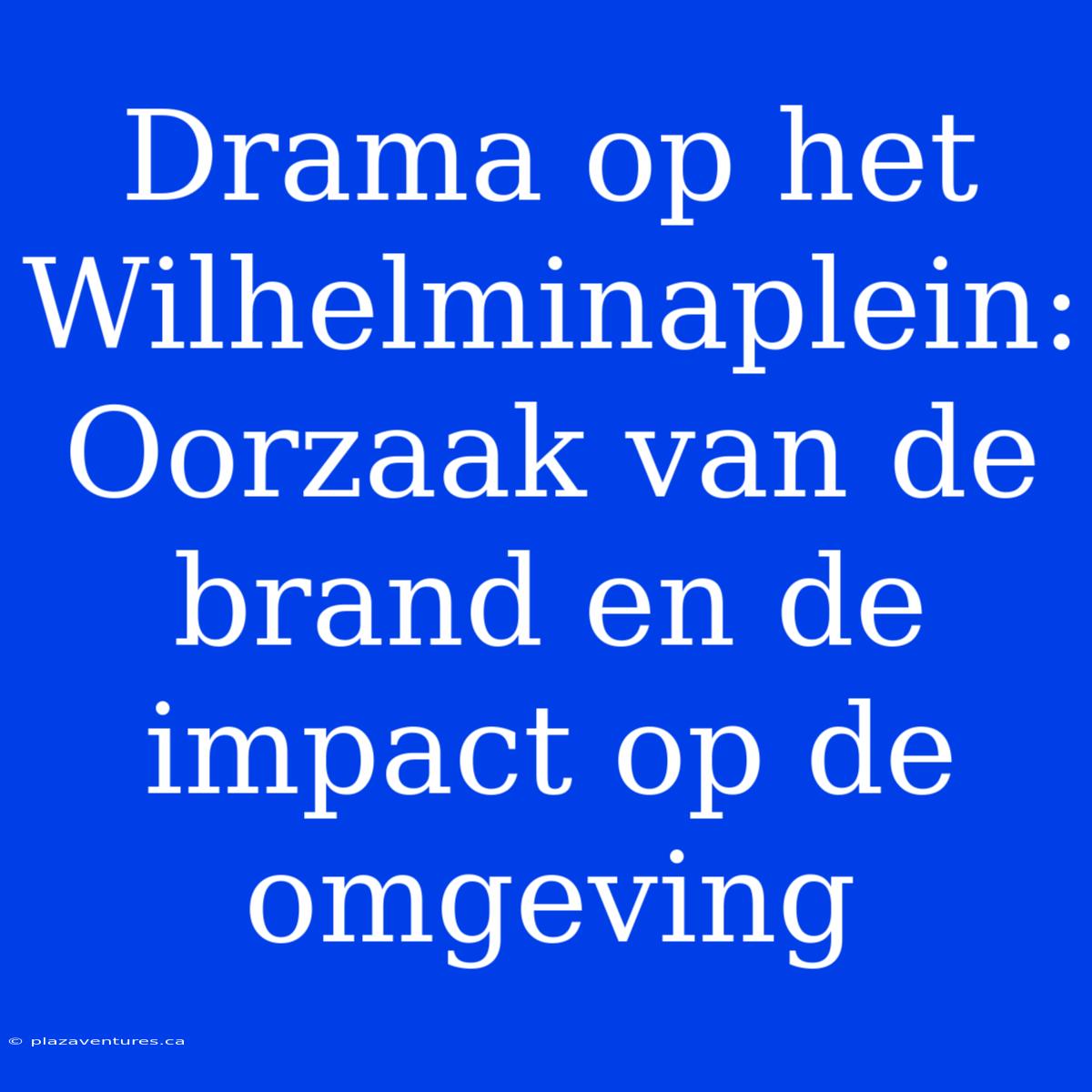 Drama Op Het Wilhelminaplein: Oorzaak Van De Brand En De Impact Op De Omgeving