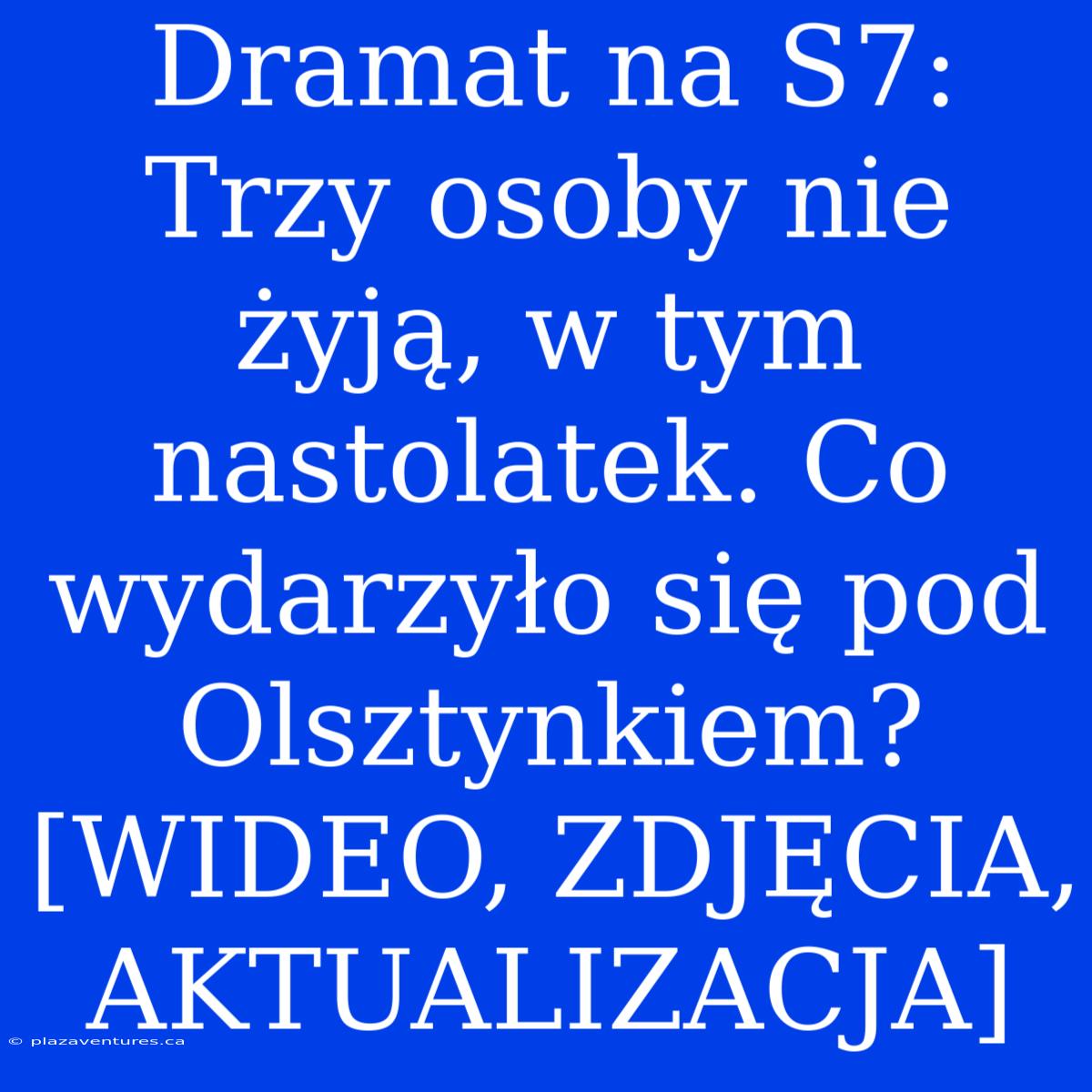 Dramat Na S7: Trzy Osoby Nie Żyją, W Tym Nastolatek. Co Wydarzyło Się Pod Olsztynkiem? [WIDEO, ZDJĘCIA, AKTUALIZACJA]