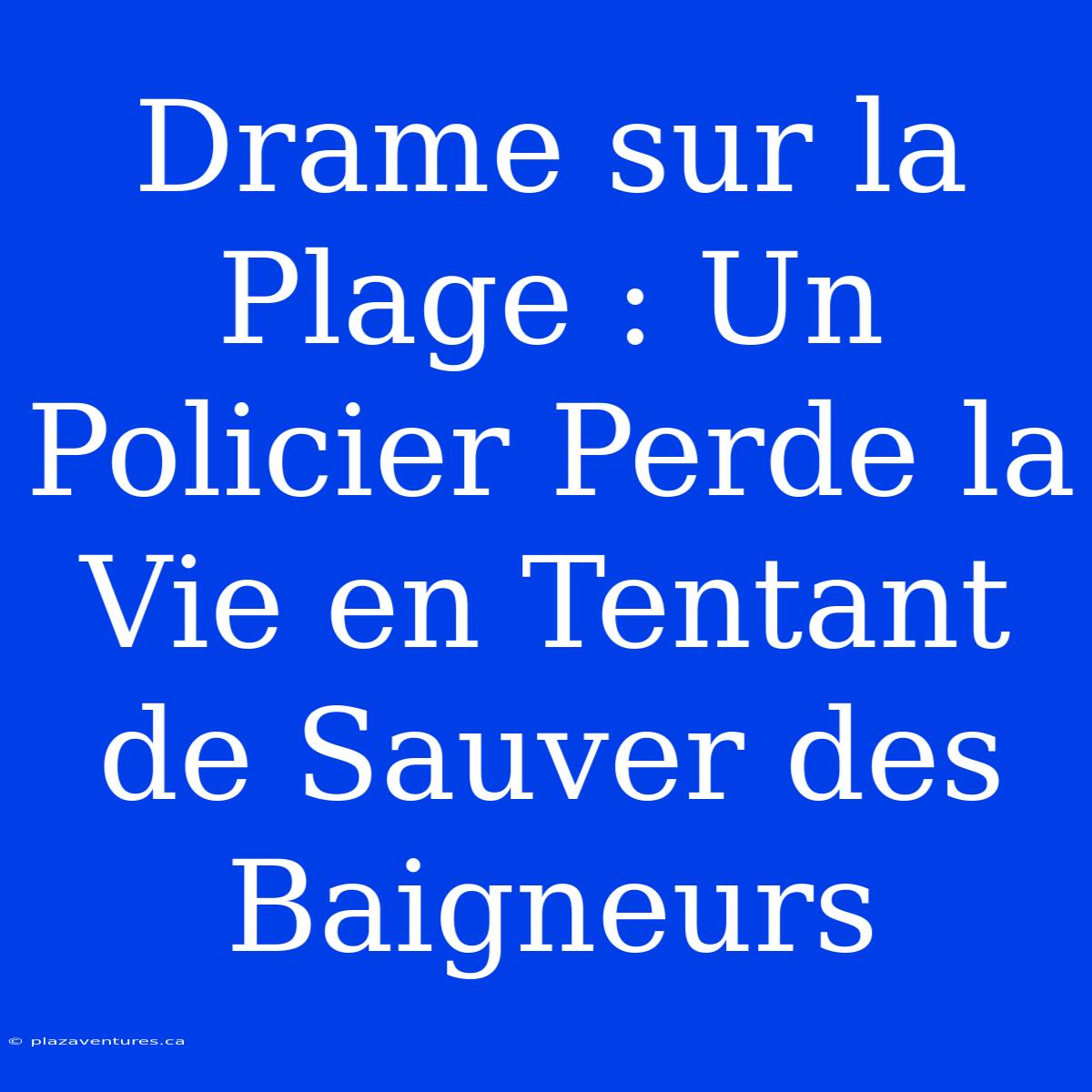 Drame Sur La Plage : Un Policier Perde La Vie En Tentant De Sauver Des Baigneurs