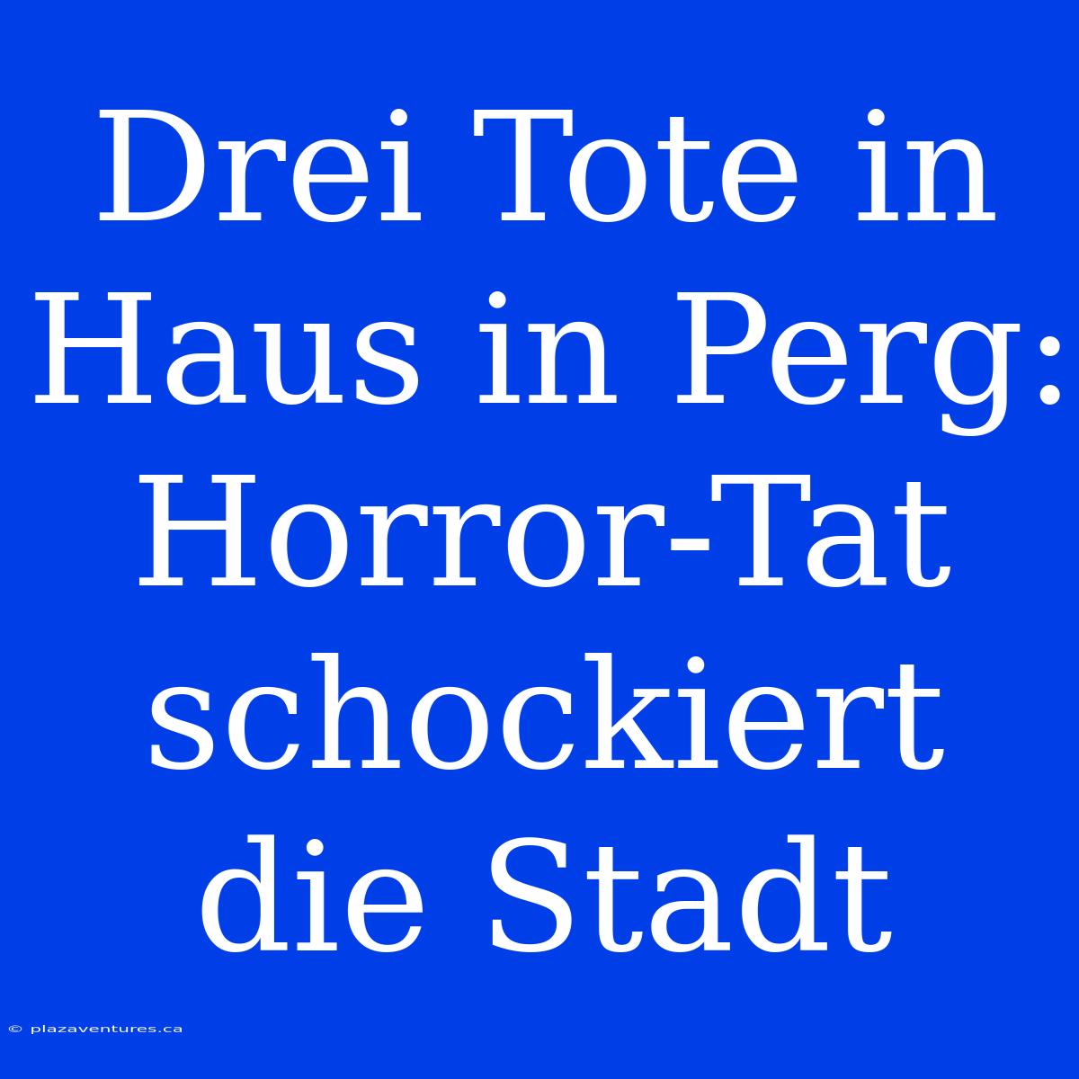 Drei Tote In Haus In Perg: Horror-Tat Schockiert Die Stadt