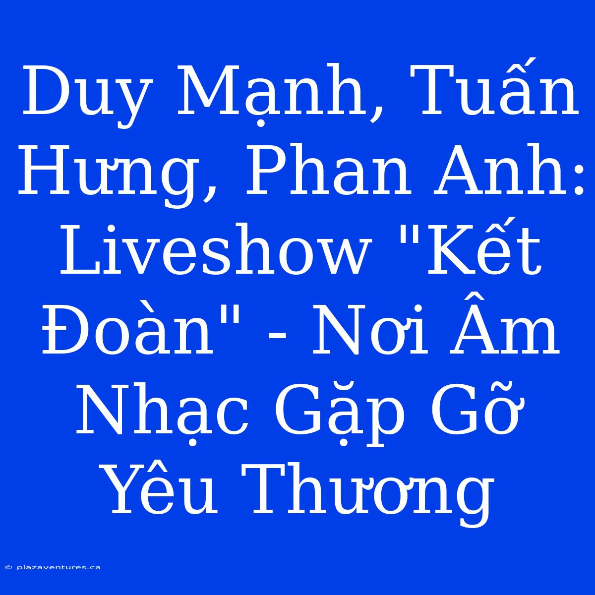 Duy Mạnh, Tuấn Hưng, Phan Anh:  Liveshow 