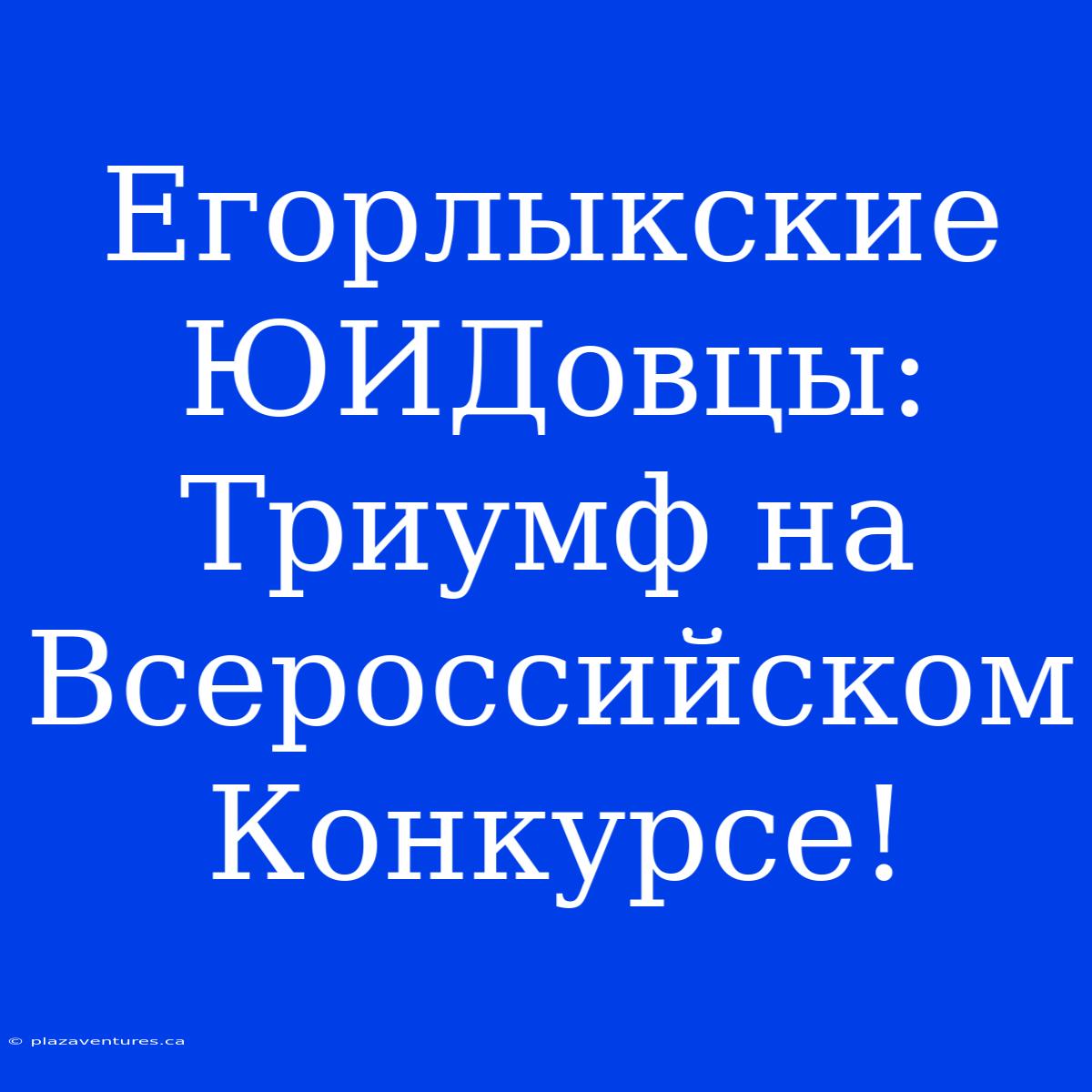 Егорлыкские ЮИДовцы: Триумф На Всероссийском Конкурсе!