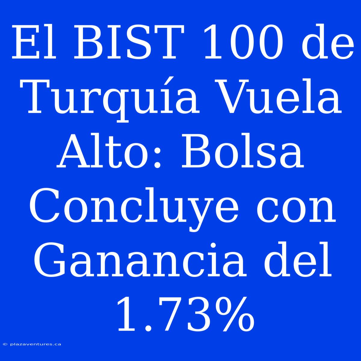 El BIST 100 De Turquía Vuela Alto: Bolsa Concluye Con Ganancia Del 1.73%