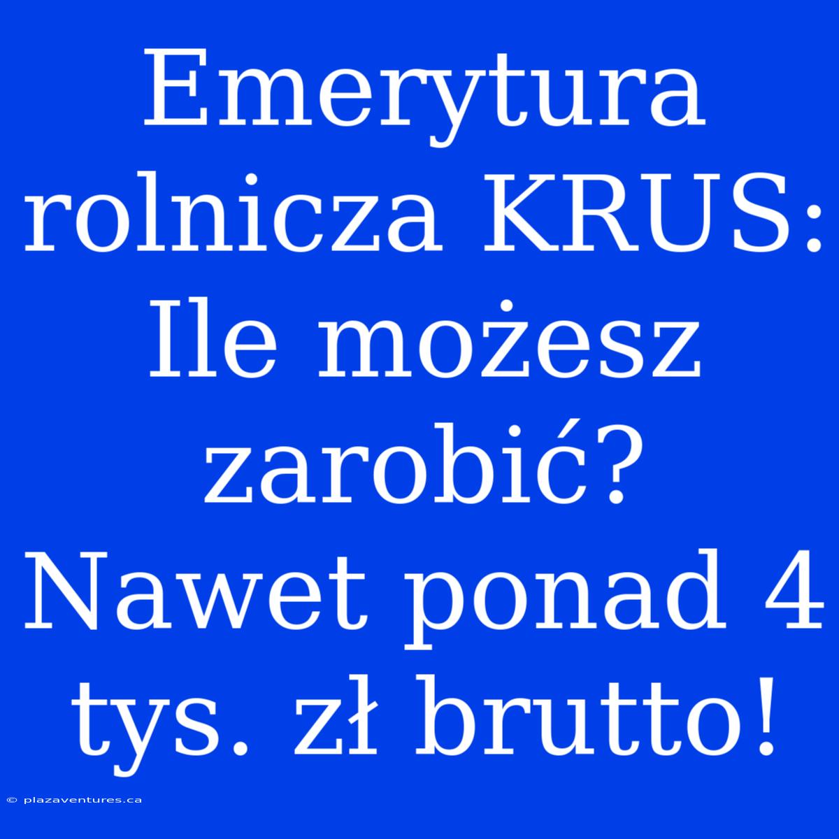 Emerytura Rolnicza KRUS: Ile Możesz Zarobić? Nawet Ponad 4 Tys. Zł Brutto!