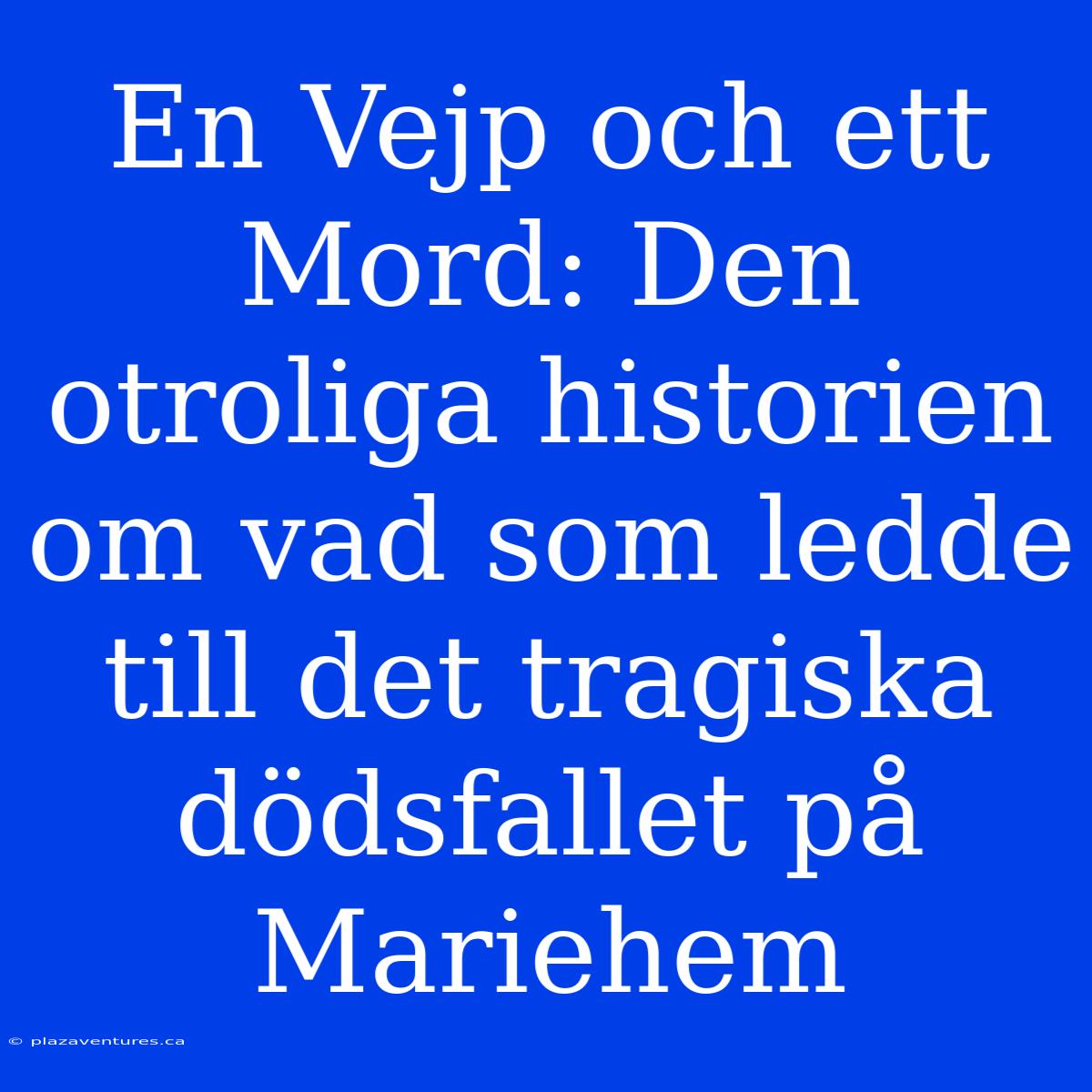 En Vejp Och Ett Mord: Den Otroliga Historien Om Vad Som Ledde Till Det Tragiska Dödsfallet På Mariehem