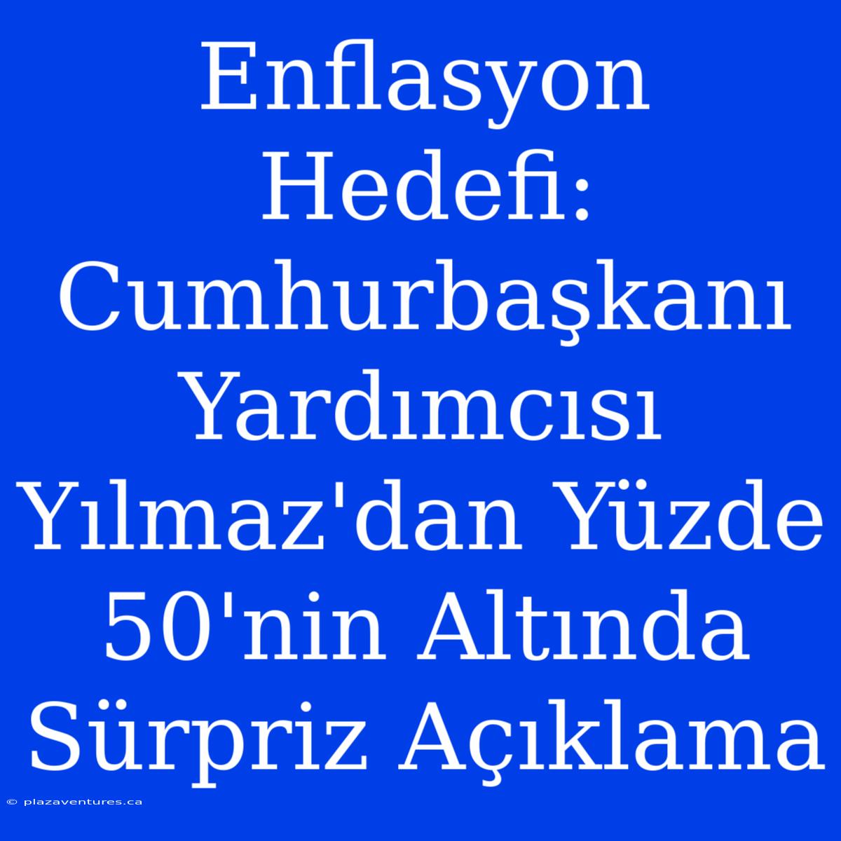 Enflasyon Hedefi: Cumhurbaşkanı Yardımcısı Yılmaz'dan Yüzde 50'nin Altında Sürpriz Açıklama