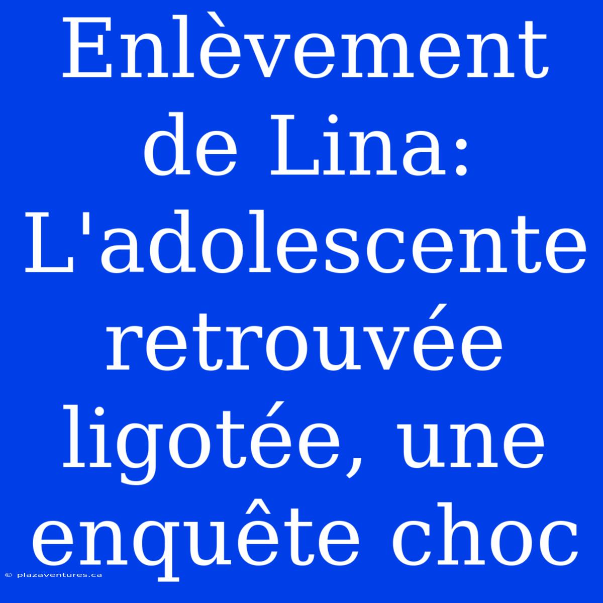 Enlèvement De Lina: L'adolescente Retrouvée Ligotée, Une Enquête Choc