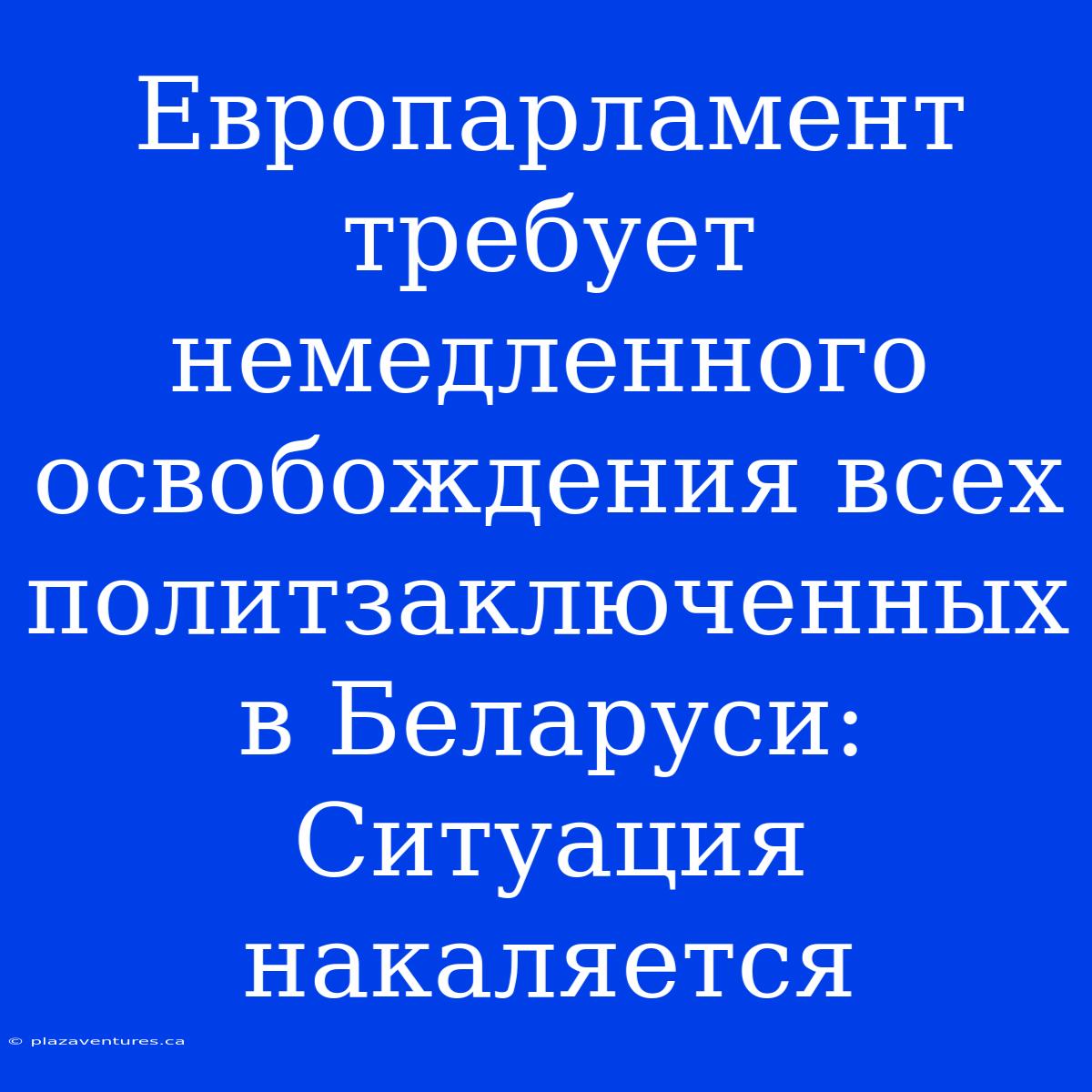 Европарламент Требует Немедленного Освобождения Всех Политзаключенных В Беларуси: Ситуация Накаляется