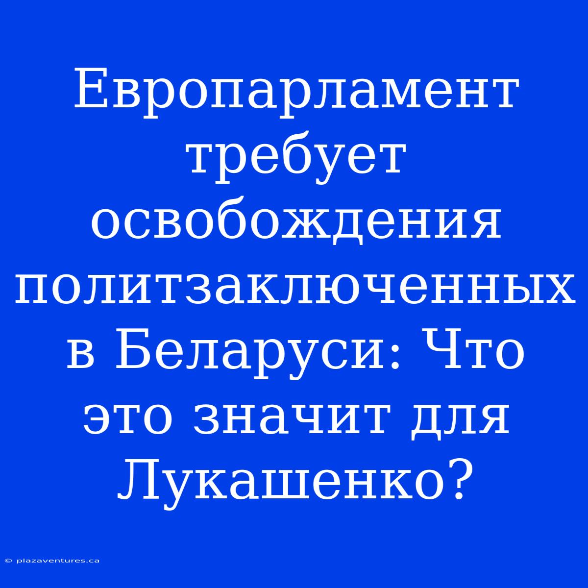 Европарламент Требует Освобождения Политзаключенных В Беларуси: Что Это Значит Для Лукашенко?