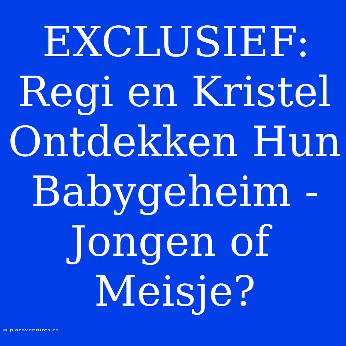 EXCLUSIEF: Regi En Kristel Ontdekken Hun Babygeheim - Jongen Of Meisje?